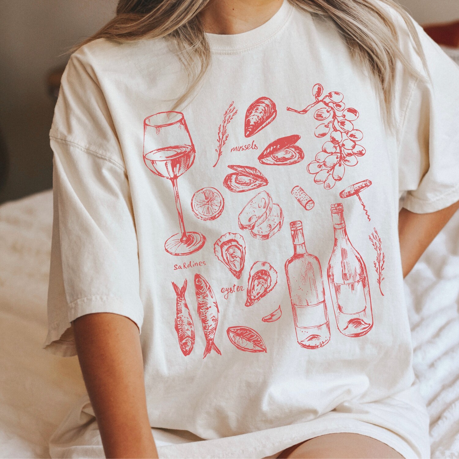 Italy La Dolce Vita Shirt - Ciao Bella Sardines Tomato Girl Summer Ocean Inspired Soft Girl Outfit image 4