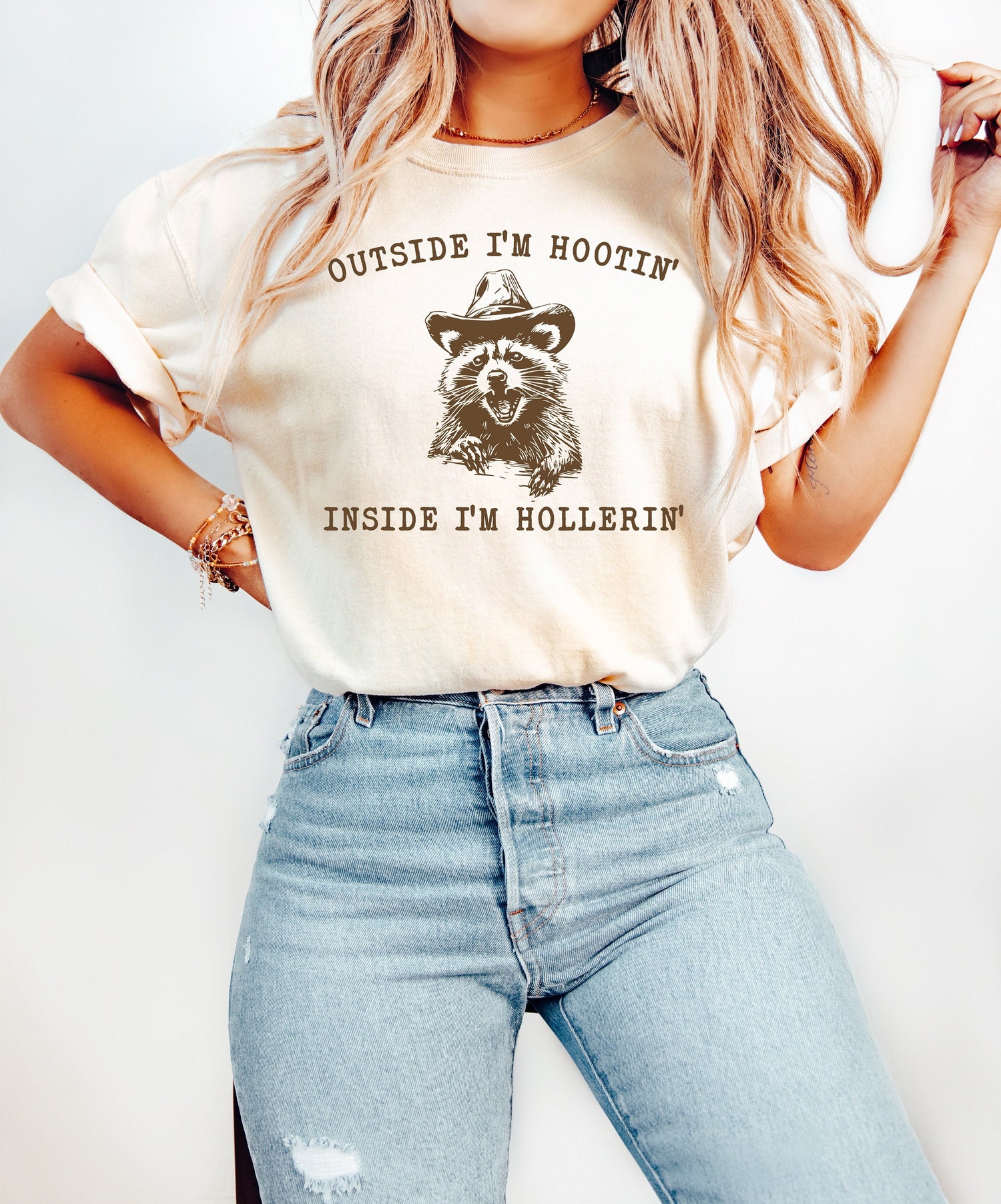 Funny Capybara Shirt - On The Outside I Am Hootin Inside I Am Hollerin Shirt image 0