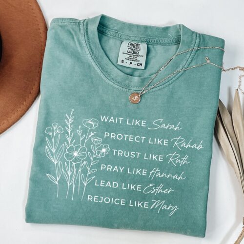 Comfort Colors® Women of the Bible Shirt - Faith Bible Verse Boho Christian Floral Tee image 0