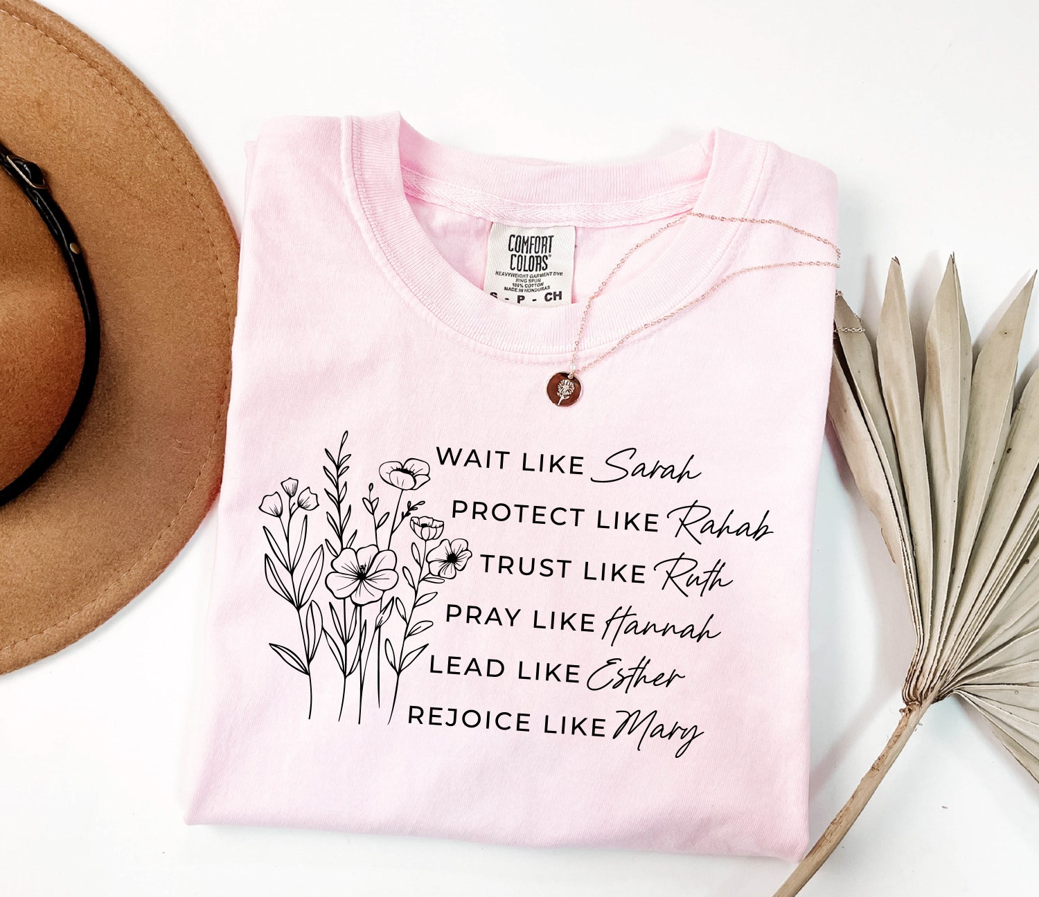 Comfort Colors® Women of the Bible Shirt - Faith Bible Verse Boho Christian Floral Tee image 6