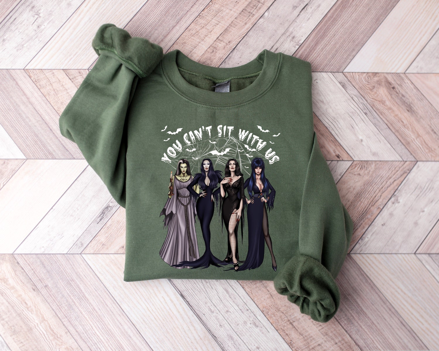 You Can't Sit With Us Halloween Sweatshirt Mean Girls Witch Shirt Cute Bad Girls Halloween T-Shirt image 1