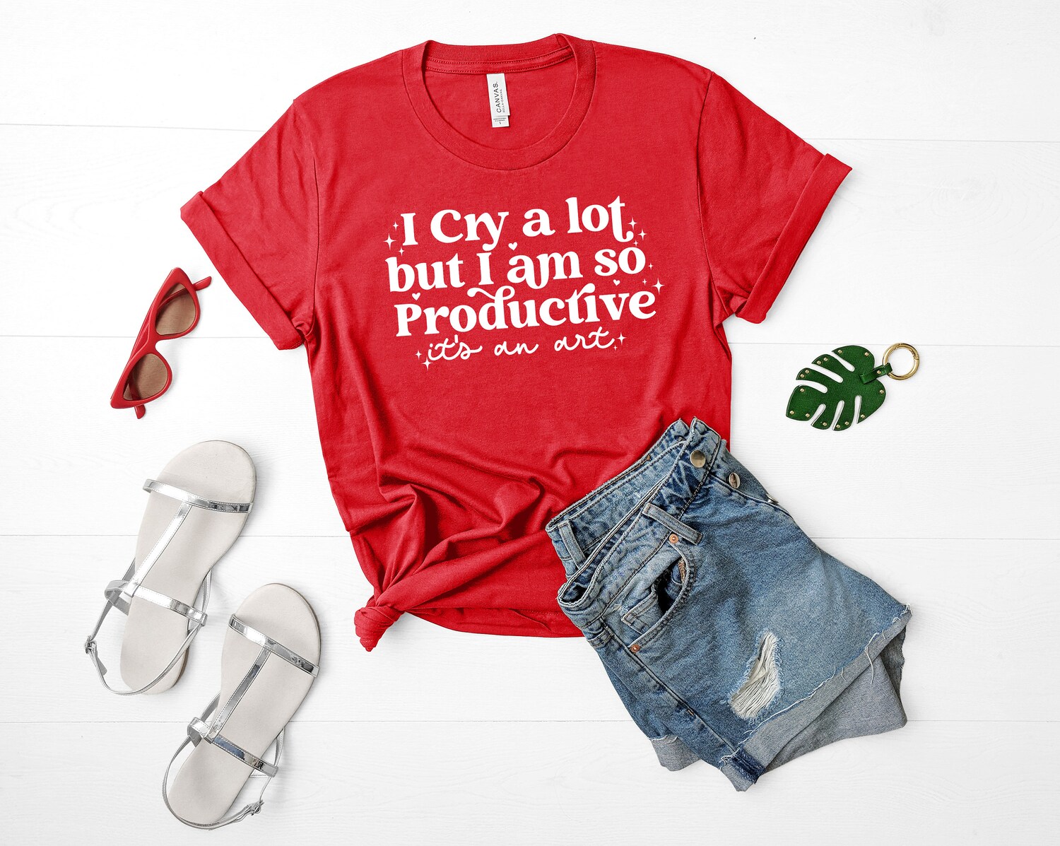 I Cry A Lot But I'm So Productive Shirt - Mental Health Song Lyrics Tee - Gift for Her image 3