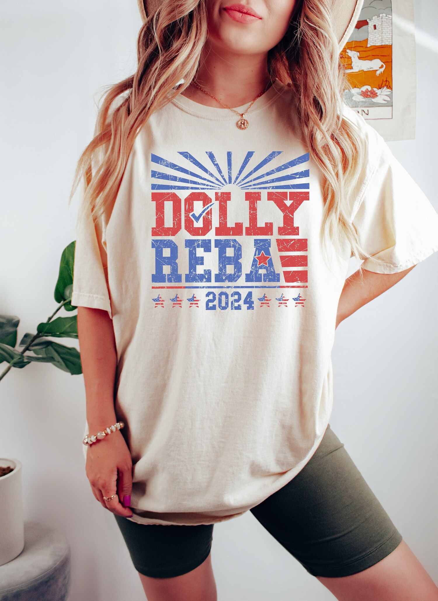 Funny Election T-Shirts | Dolly Reba 2024 Vintage | 4th of July Country Music Shirt image 0