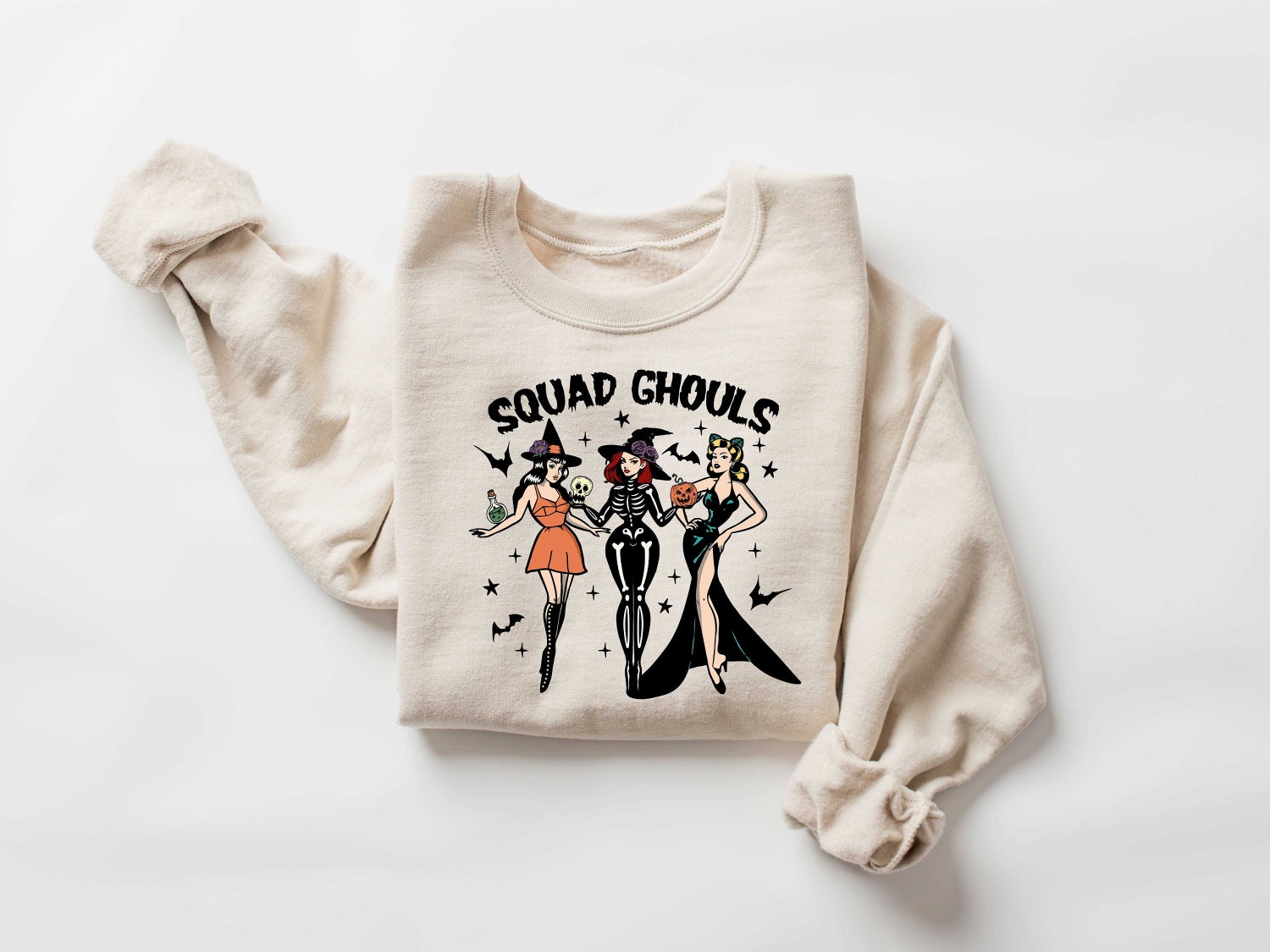 Halloween Squad Goals Sweatshirt Retro Spooky Season Shirt Halloween Aesthetic Girls Tee image 0
