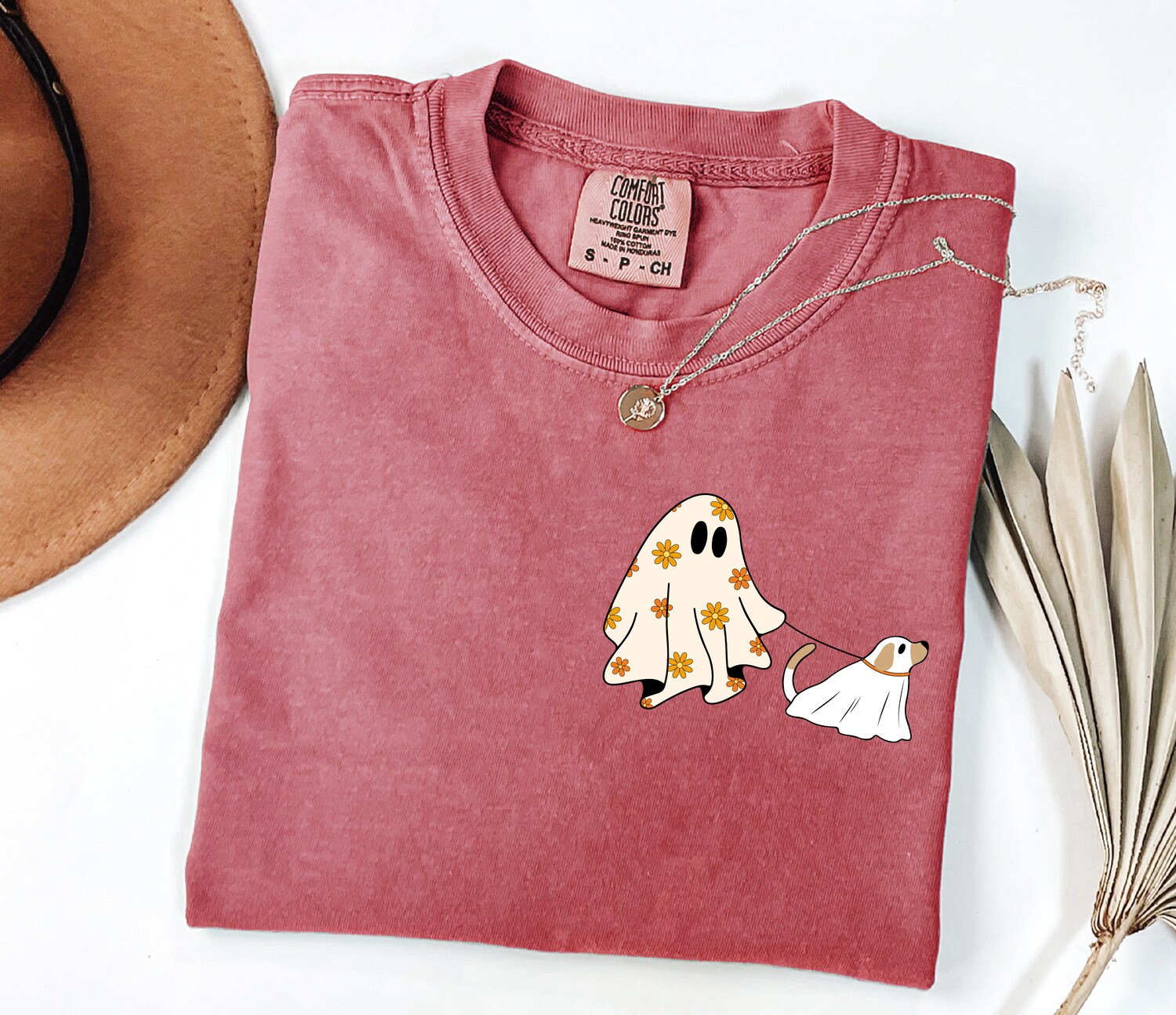 Cute Ghost Dog Shirt for Dog Lovers Womens Halloween Fall Tee Spooky Season Gift image 6