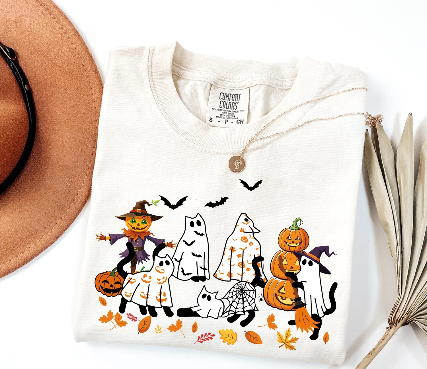 Cute Ghost Cats Halloween Shirt for Cat Lovers Spooky Season Gift image 5