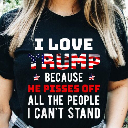 I Love Trump T-Shirt Patriotic 4th of July Apparel 47th President Support Tee image 0