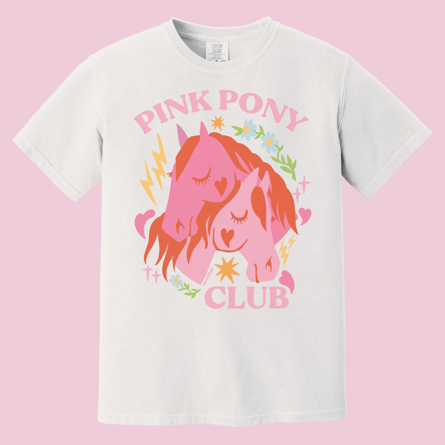 Pink Pony Club Pride T-Shirt Cute Lesbian Graphic Tee Plus Size Midwest Gay image 4