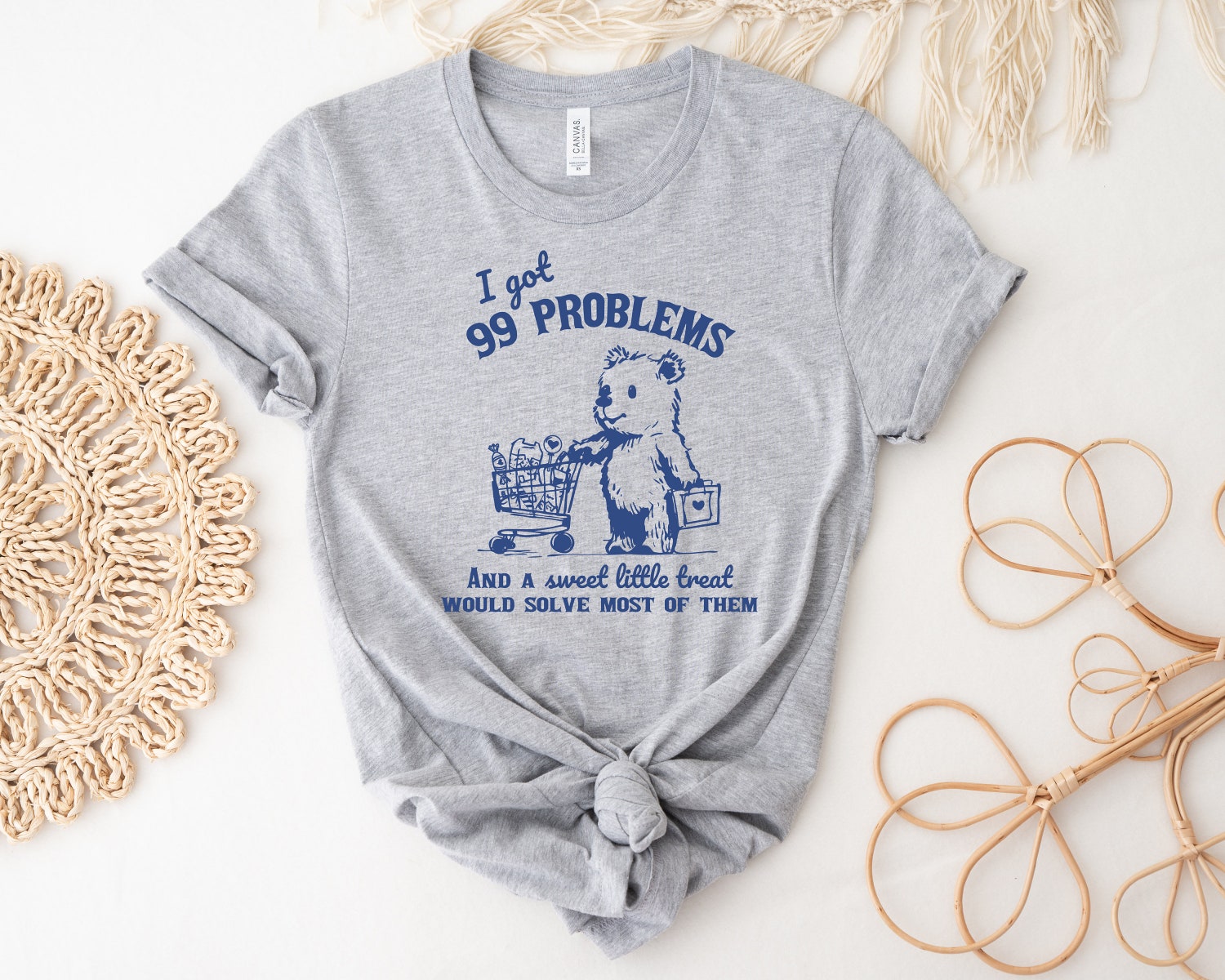 Funny Retro 90s Unisex T-Shirt - 99 Problems & A Sweet Treat Graphic Tee Vintage Style image 3