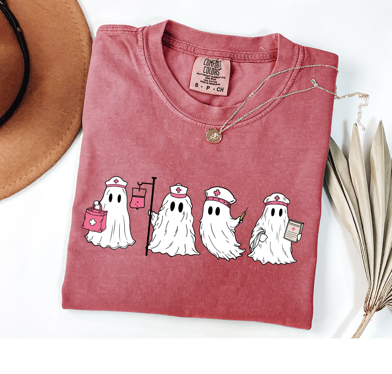 Ghost Nurse Halloween Shirt Spooky Nurse Gift Fall Tee Nurse Boo Crew image 2