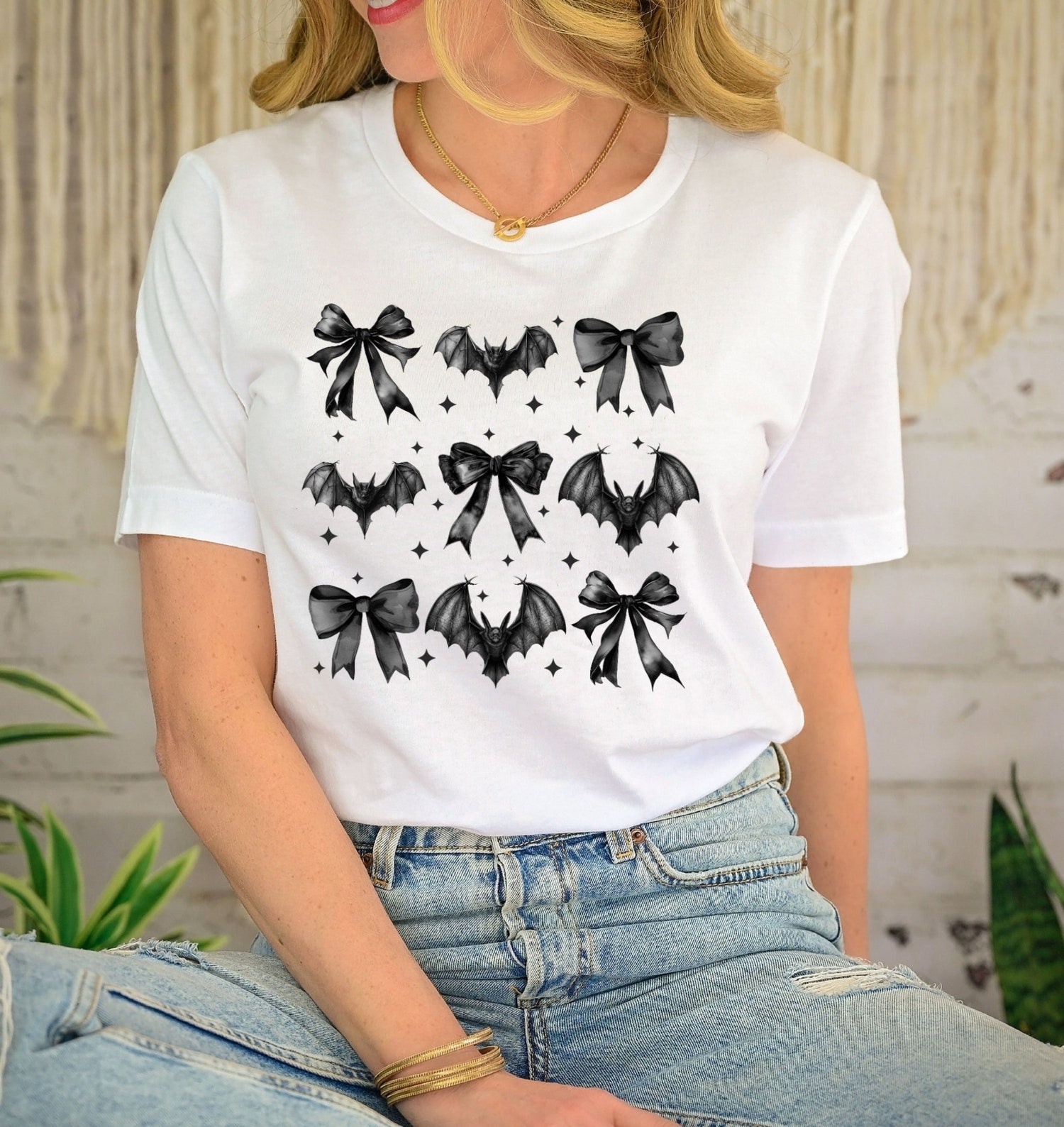 Coquette Halloween T-Shirt - Fall Bow Shirt Sweatshirt Sweater Perfect Halloween Gift image 0