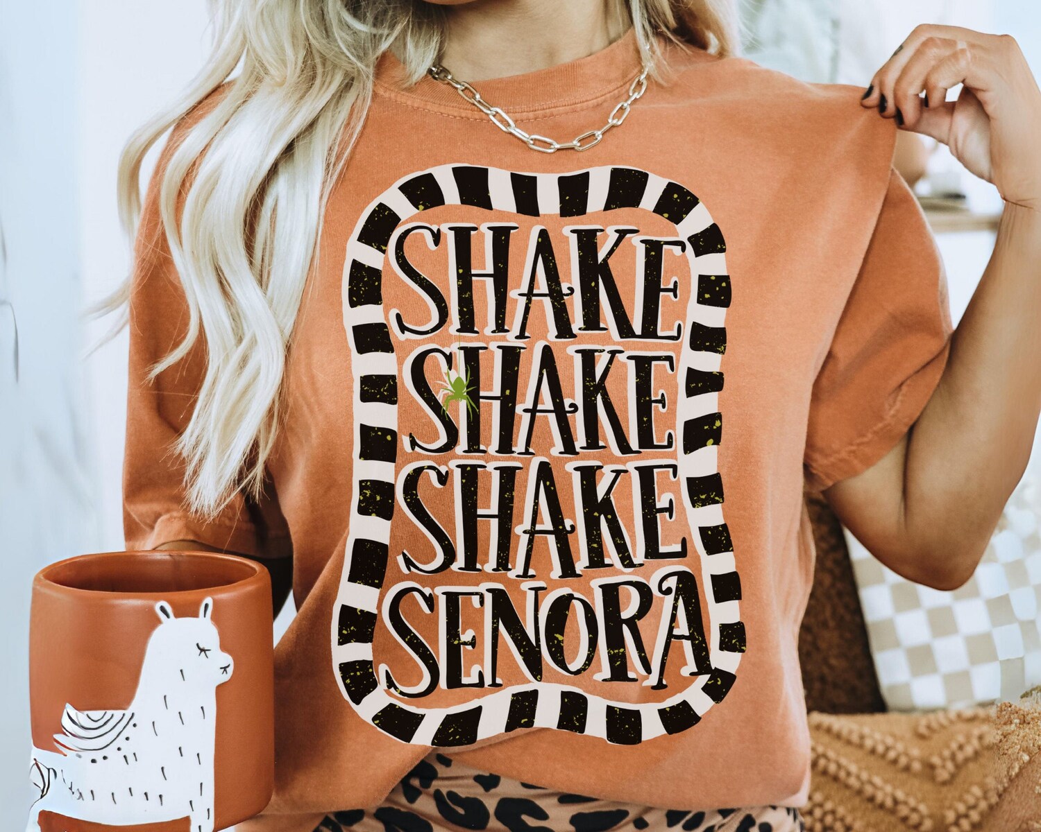 Shake Shake Shake Halloween T-Shirt - Funny Cool Costume Tee Fall Stripe Top image 1