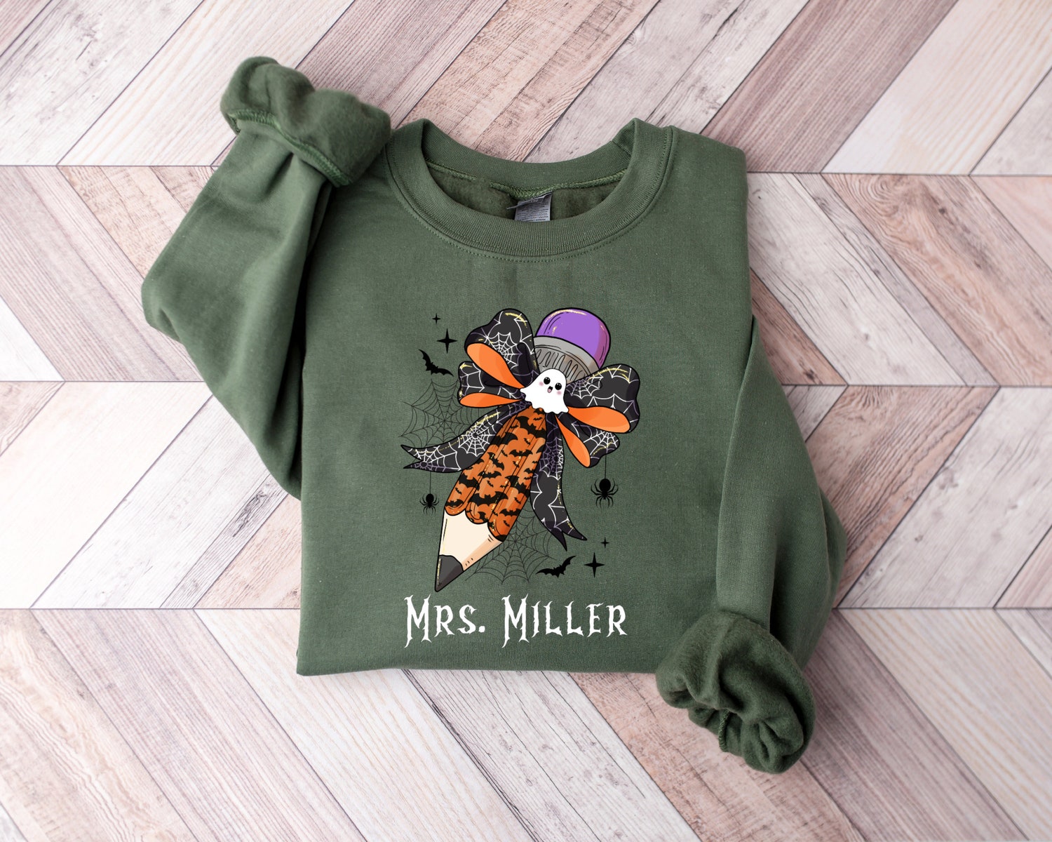 Halloween Coquette Teacher Shirt Cute Bow Design Halloween Sweater Teacher Gift image 4