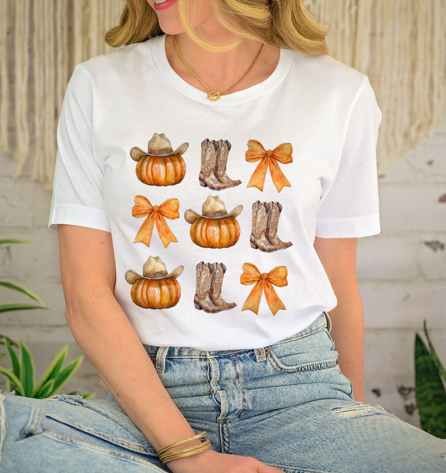 Howdy Pumpkin Western Fall Shirt Coquette Bow Fall Vibes Tshirt Thanksgiving Cowgirl Gift image 1