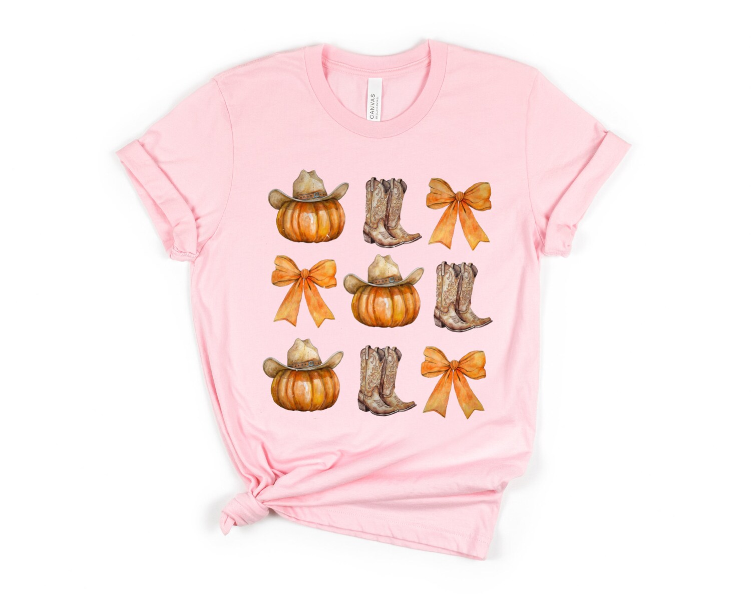 Howdy Pumpkin Western Fall Shirt Coquette Bow Fall Vibes Tshirt Thanksgiving Cowgirl Gift image 2