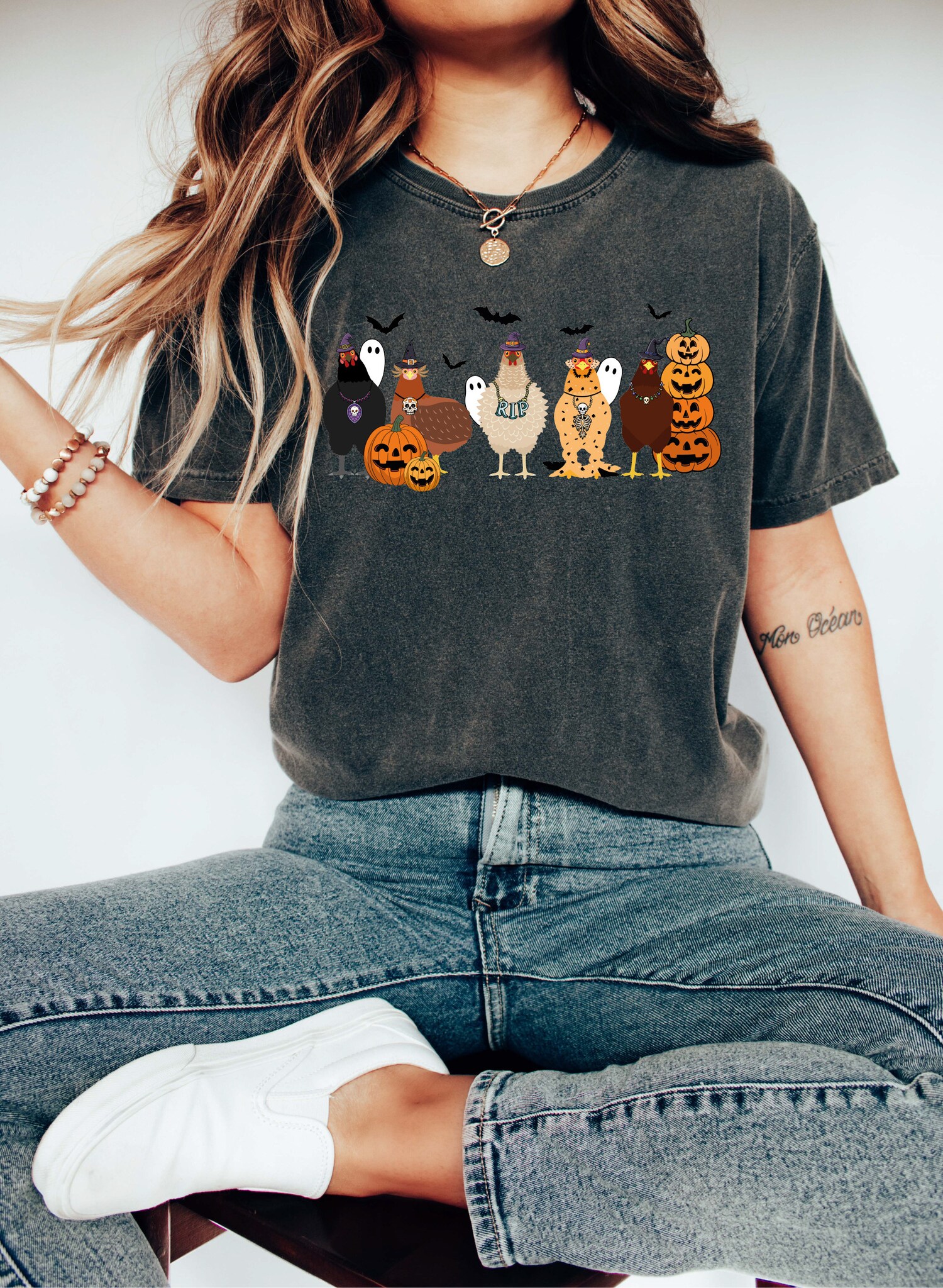 Cute Halloween Chicken Shirt Halloween Gift for Chicken Lovers & Farmers image 2