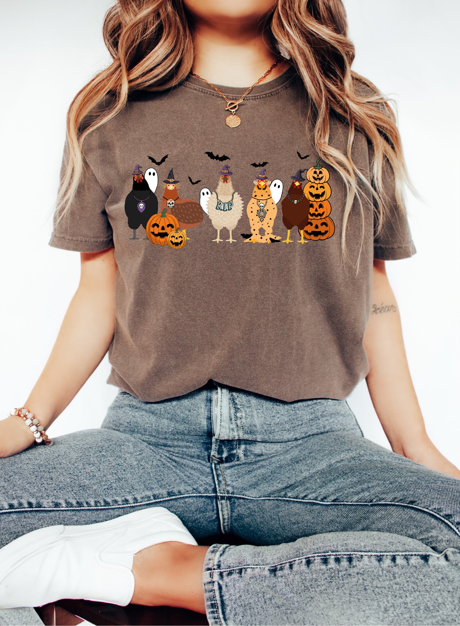 Cute Halloween Chicken Shirt Halloween Gift for Chicken Lovers & Farmers image 6