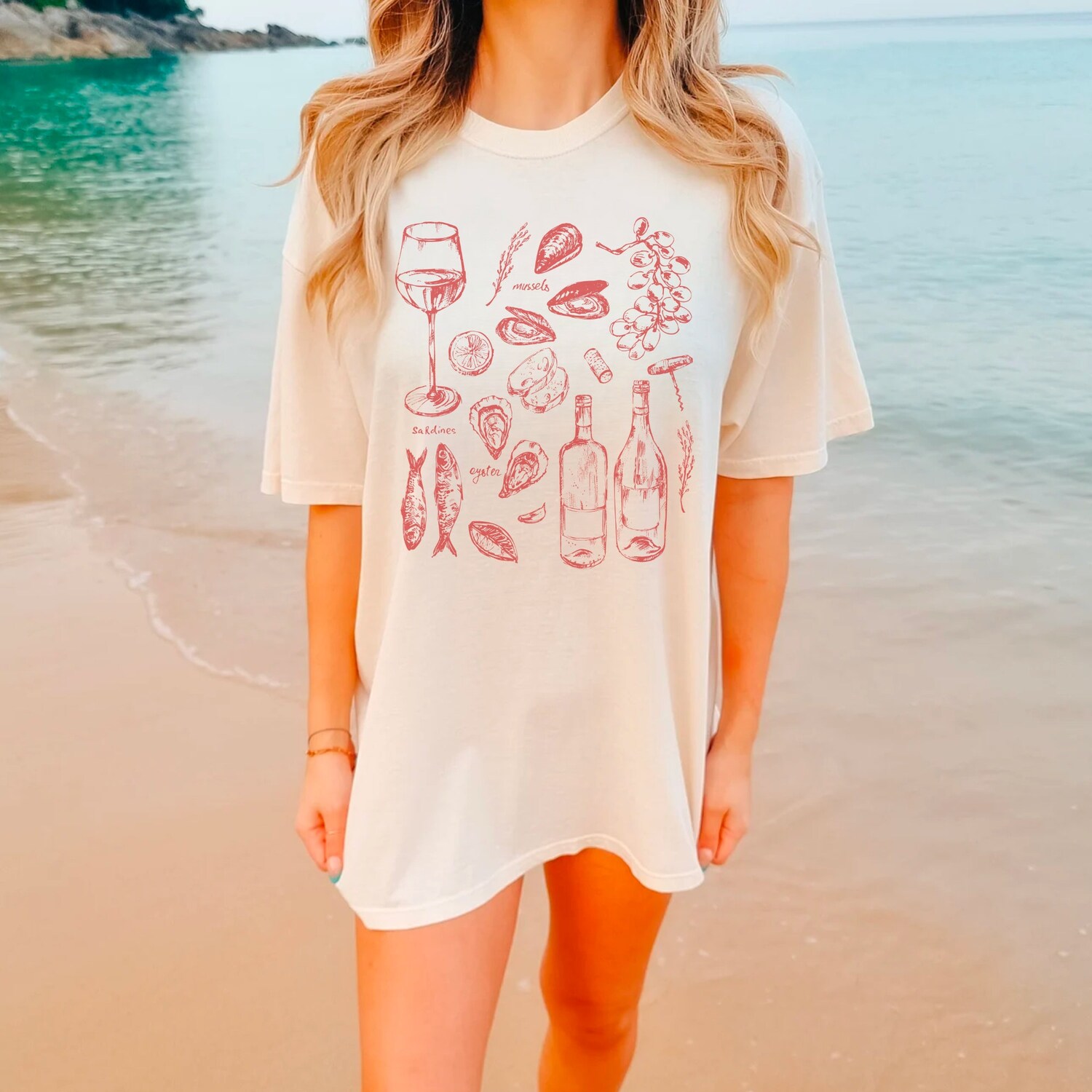 Italy La Dolce Vita Shirt - Ciao Bella Sardines Tomato Girl Summer Ocean Inspired Soft Girl Outfit image 8