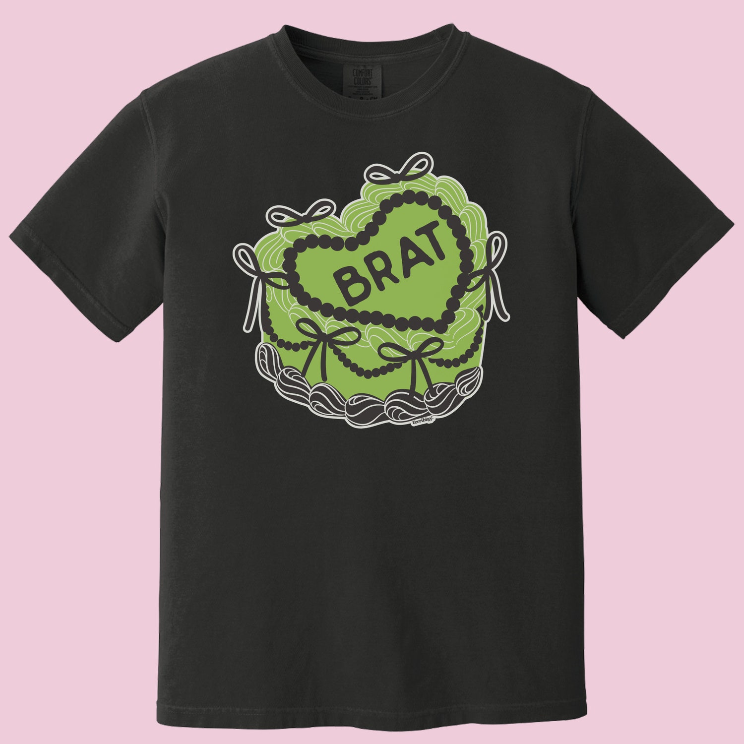 Cute Brat Green Cake T-Shirt Y2K Funny Retro Graphic Tee for Girls image 2