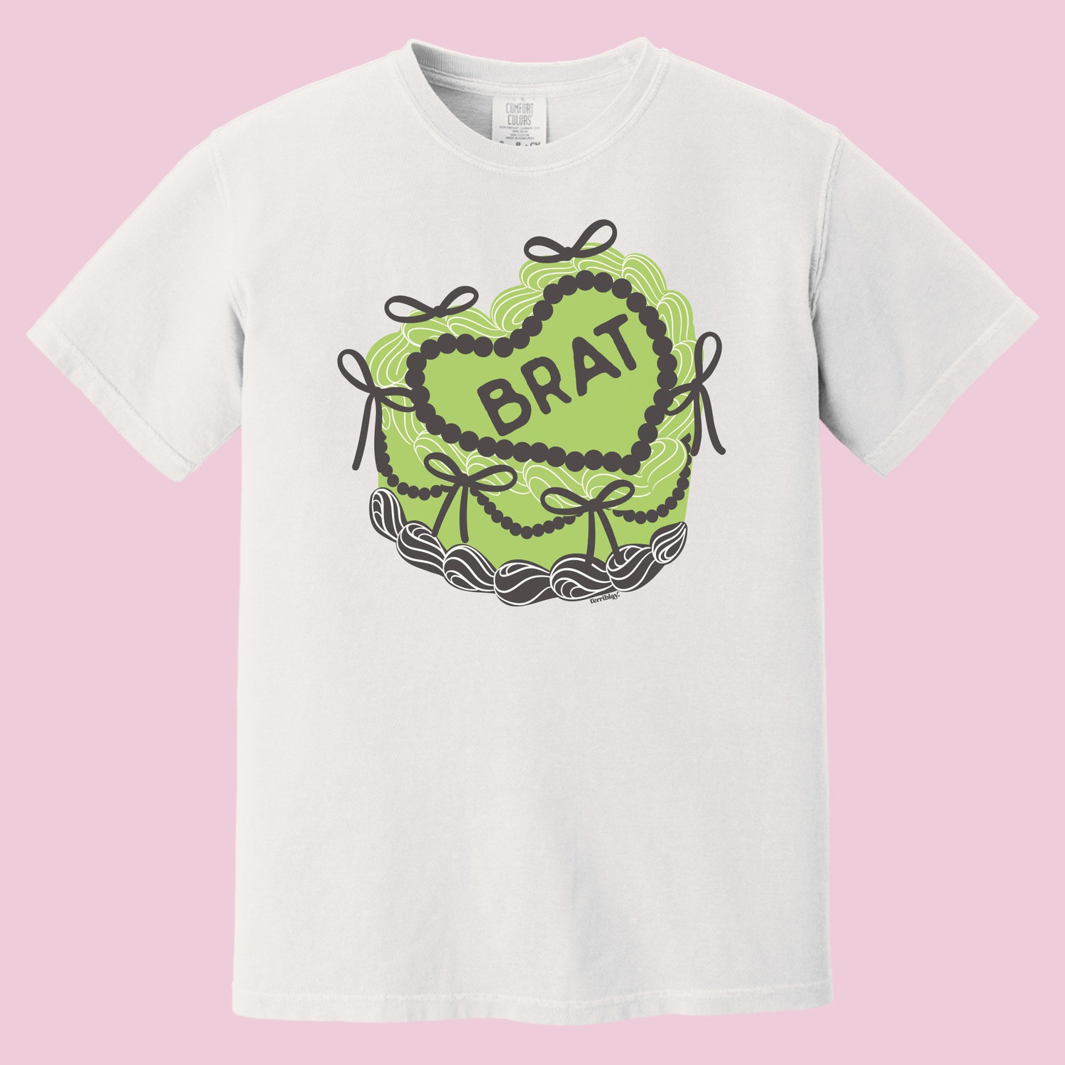 Cute Brat Green Cake T-Shirt Y2K Funny Retro Graphic Tee for Girls image 8