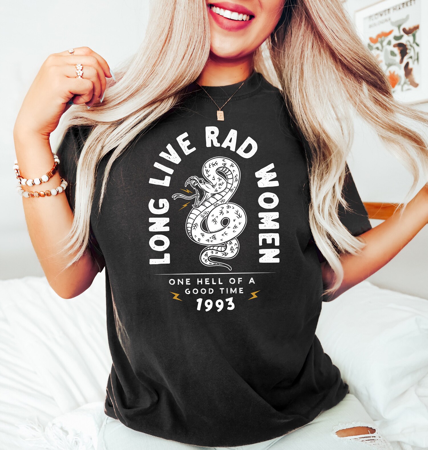 Vintage Boho Feminist Girl Power Shirt - Long Live Rad Women Graphic Tee for Women image 1