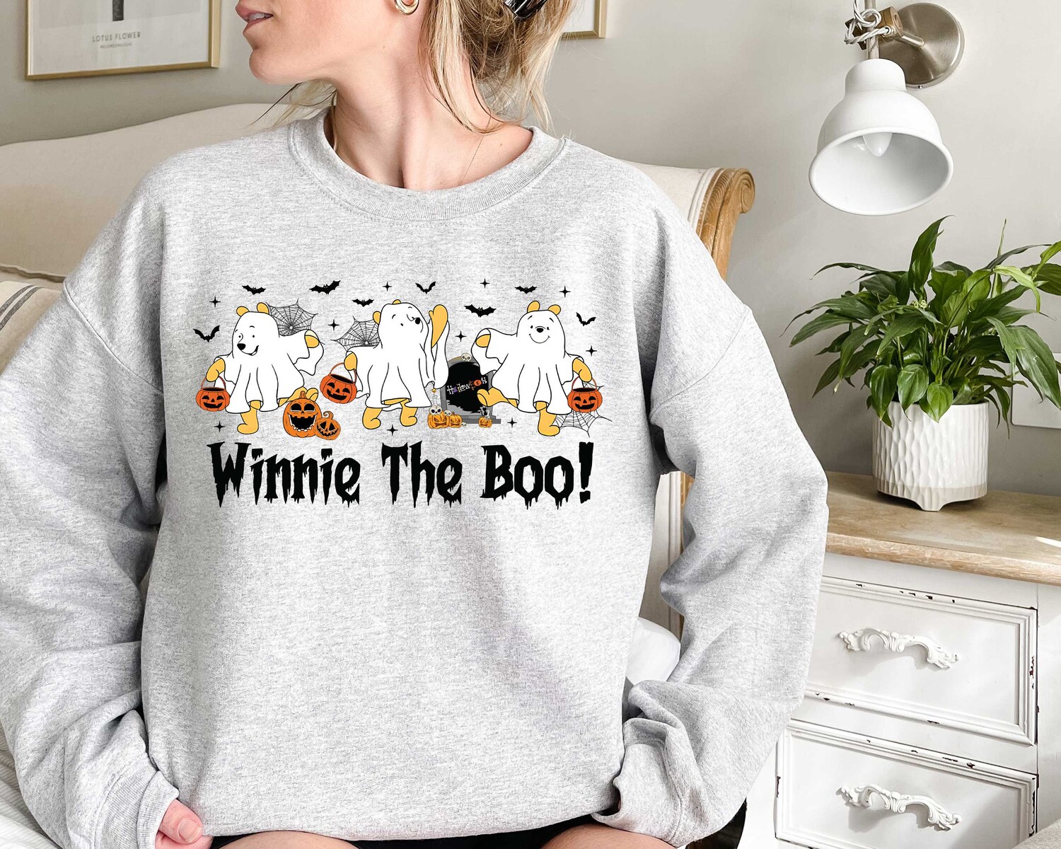 Winnie The Boo Halloween Sweatshirt | Pooh Spooky Season Shirt | Fall Disney Sweater | Halloween Disneyworld Tee image 2