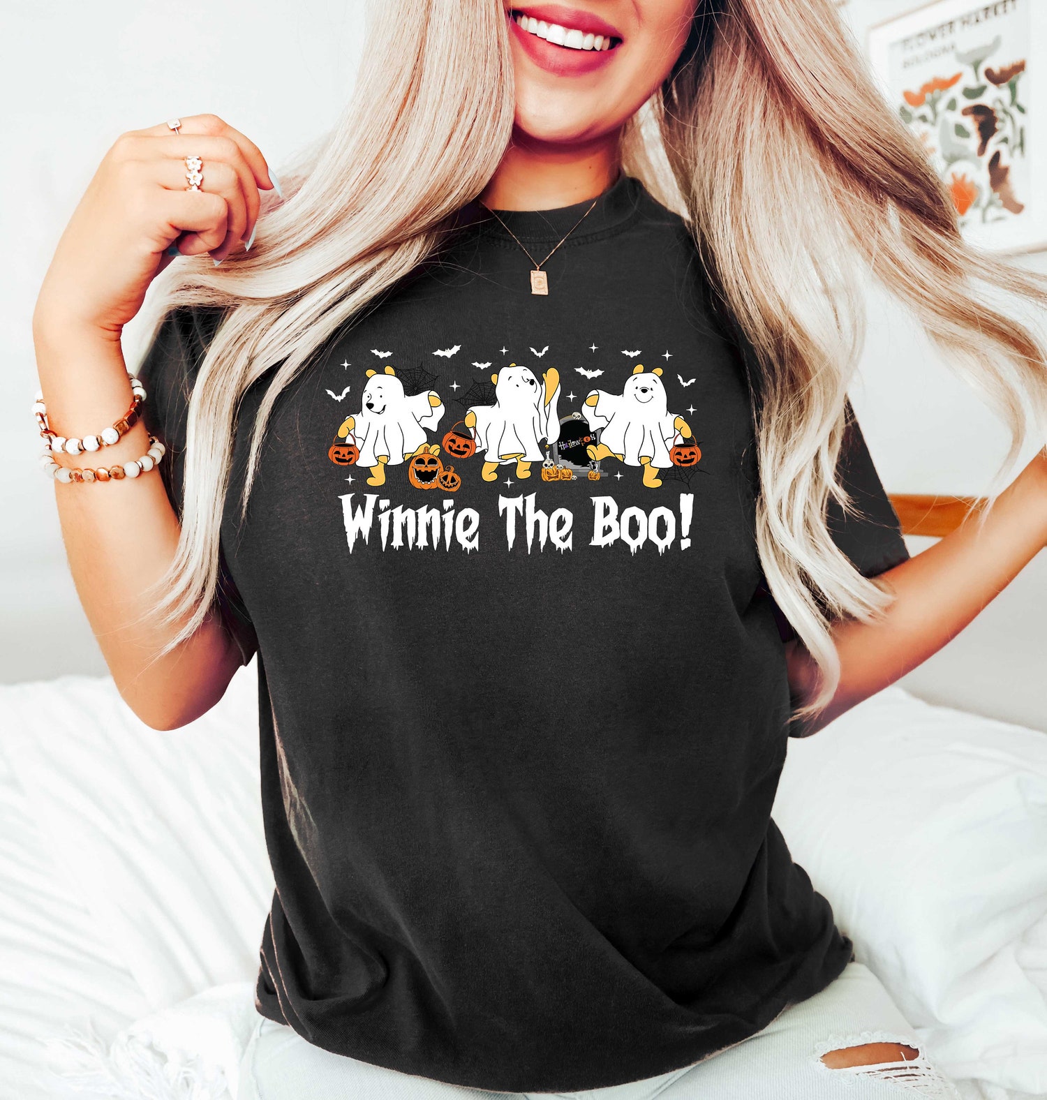 Winnie The Boo Halloween Sweatshirt | Pooh Spooky Season Shirt | Fall Disney Sweater | Halloween Disneyworld Tee image 4