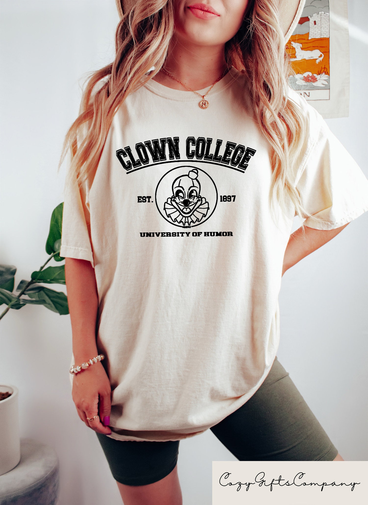 Clown College Sweatshirt - Clown University Crewneck Retro Weirdcore Shirt Scary Circus Hoodie image 1