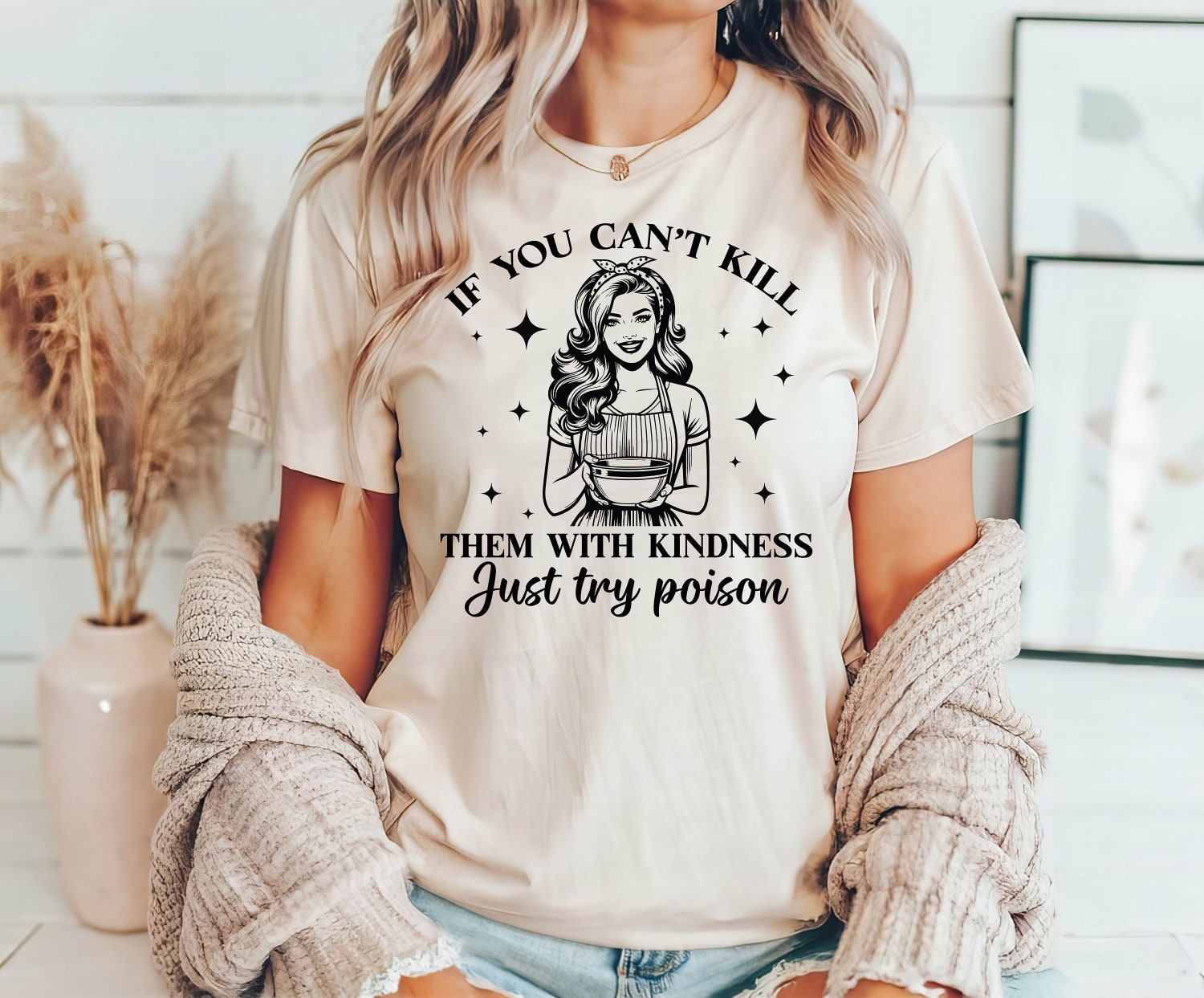 Retro Housewife Funny Sarcastic Shirt - Kitchen T-Shirt - Humorous Mom Bakery Tee - Poison Kindness Shirt image 0