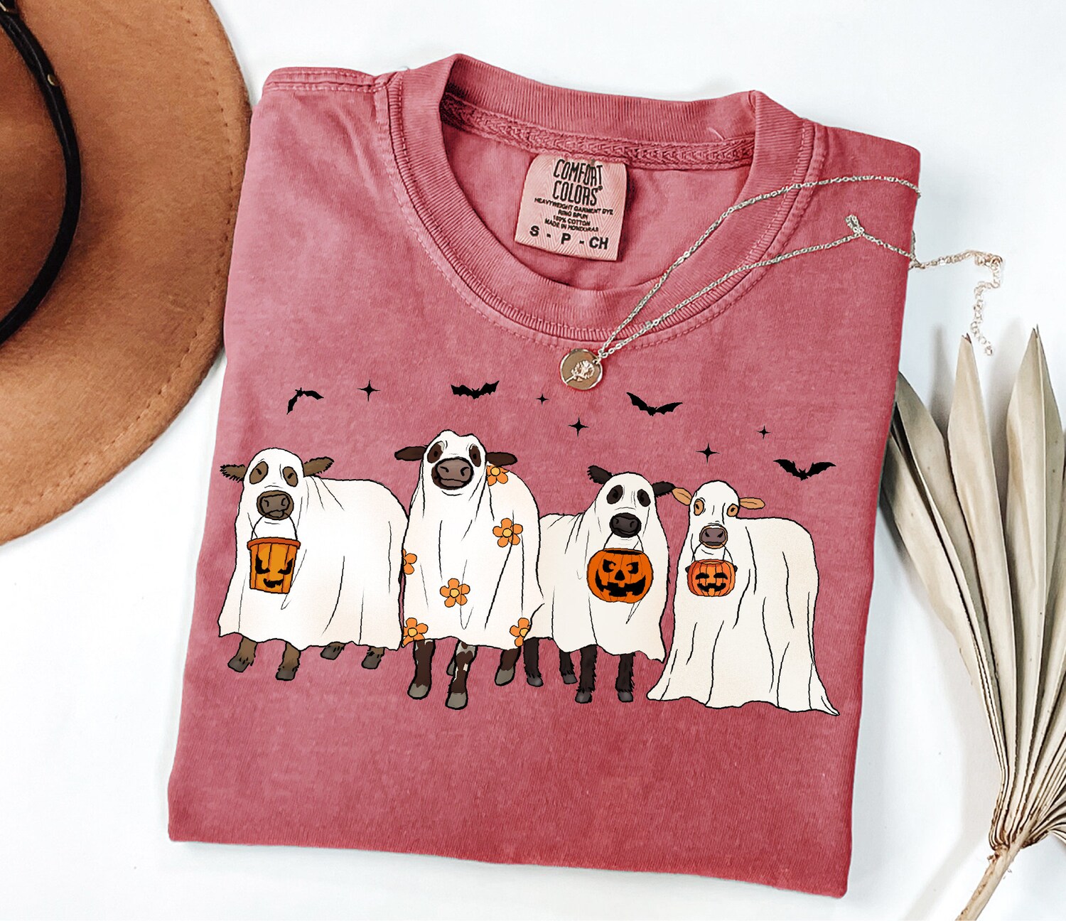 Ghost Cows Halloween Shirt - Cute Halloween Cow Lovers Gift image 2