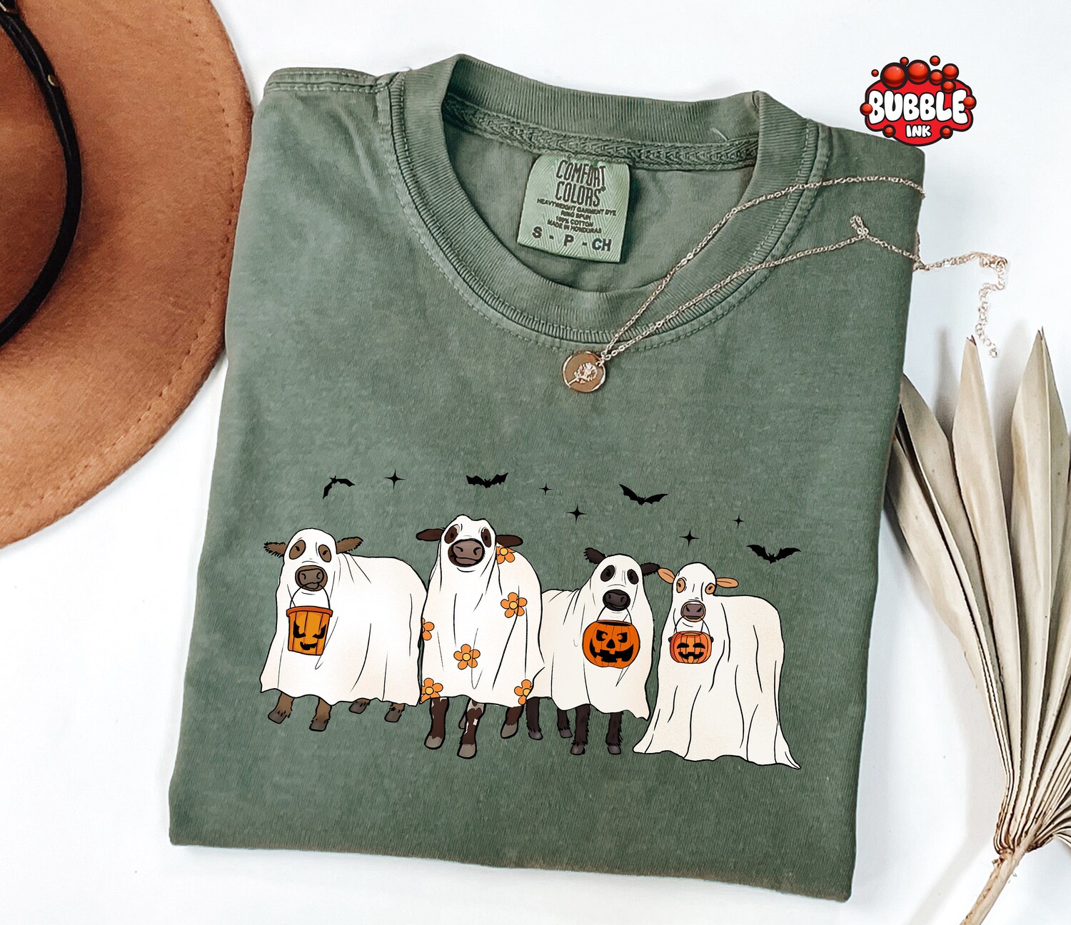 Ghost Cows Halloween Shirt - Cute Halloween Cow Lovers Gift image 0