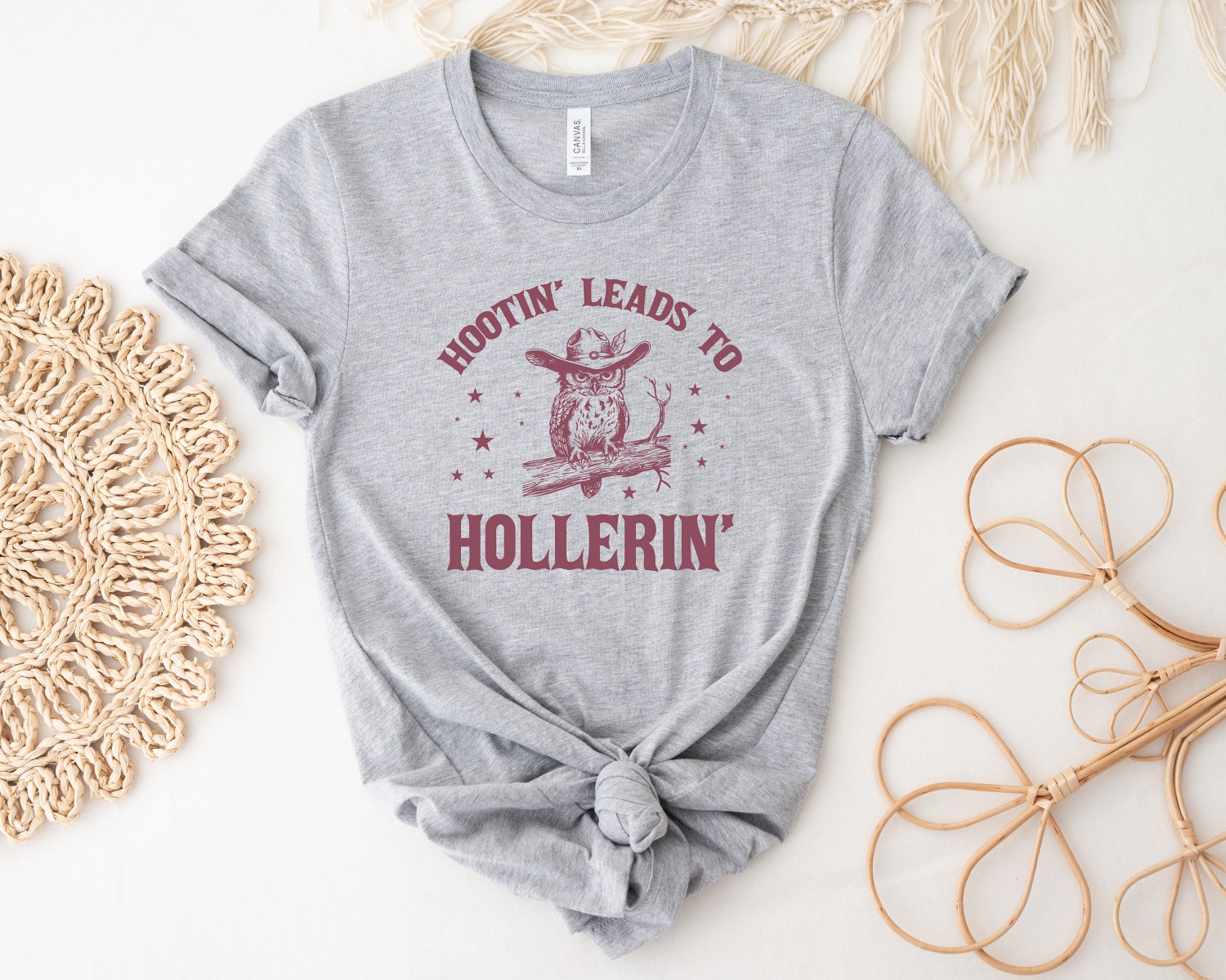 Hootin Leads to Hollerin Country Girl Shirt | Trendy Women’s Cowgirl Gift Tee image 1