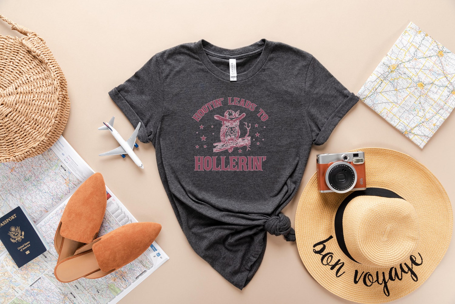 Hootin Leads to Hollerin Country Girl Shirt | Trendy Women’s Cowgirl Gift Tee image 3