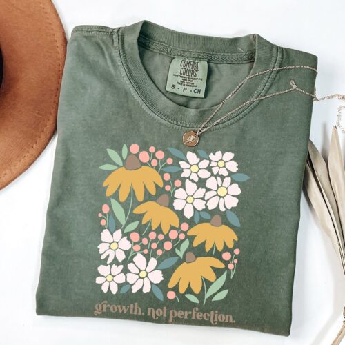 Mental Health Matters Shirt - Positive Affirmation T-Shirt - Growth Not Perfection - Inspirational Tee image 0