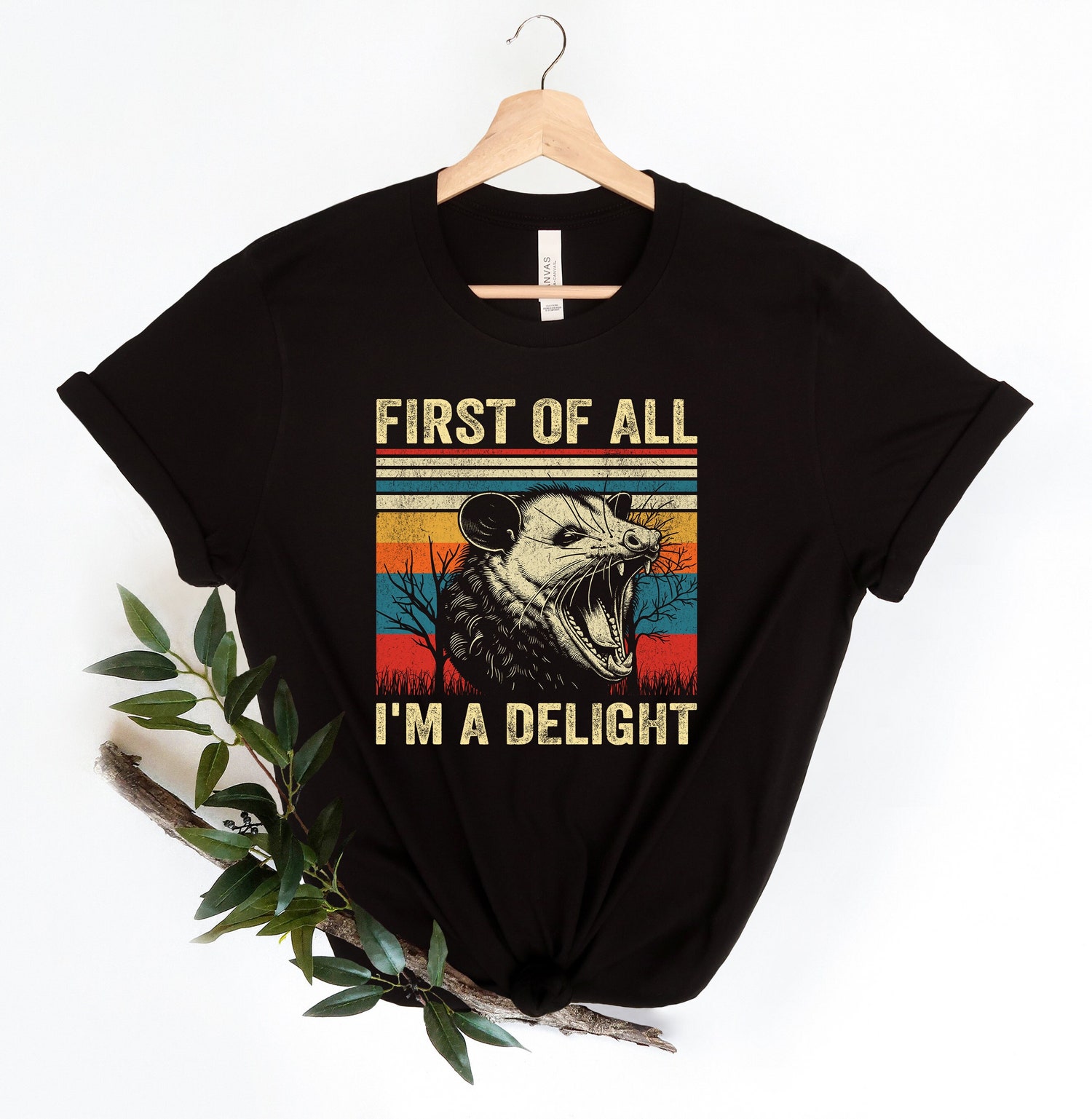 Retro Sarcastic Opossum Lover Shirt - Funny Animal Lover TShirt - Unique Gift for Opossum Fans image 0