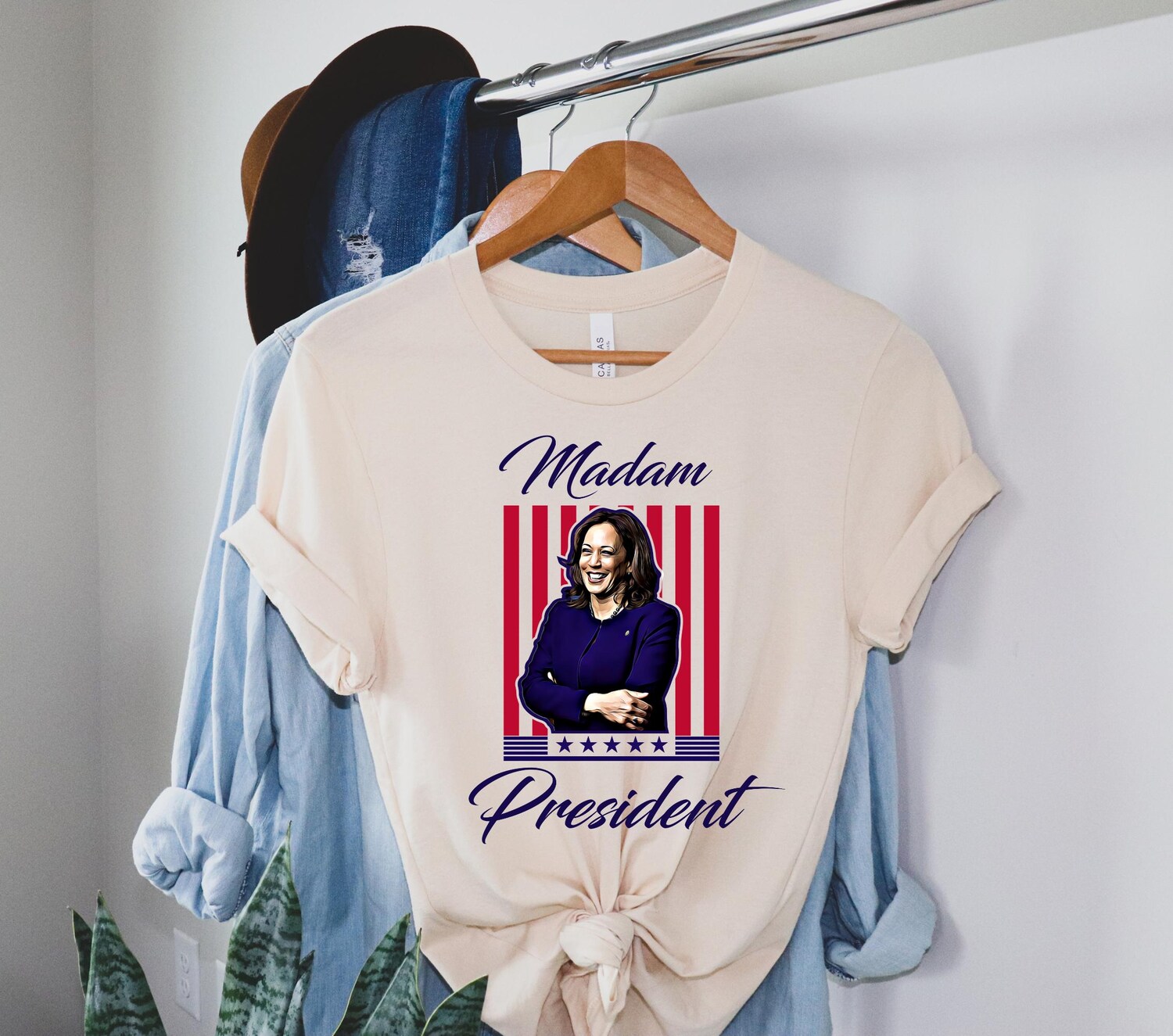 Kamala Harris MADAM PRESIDENT 2024 Shirt - Women's Kamala Rally Tee - Election Support Apparel image 2