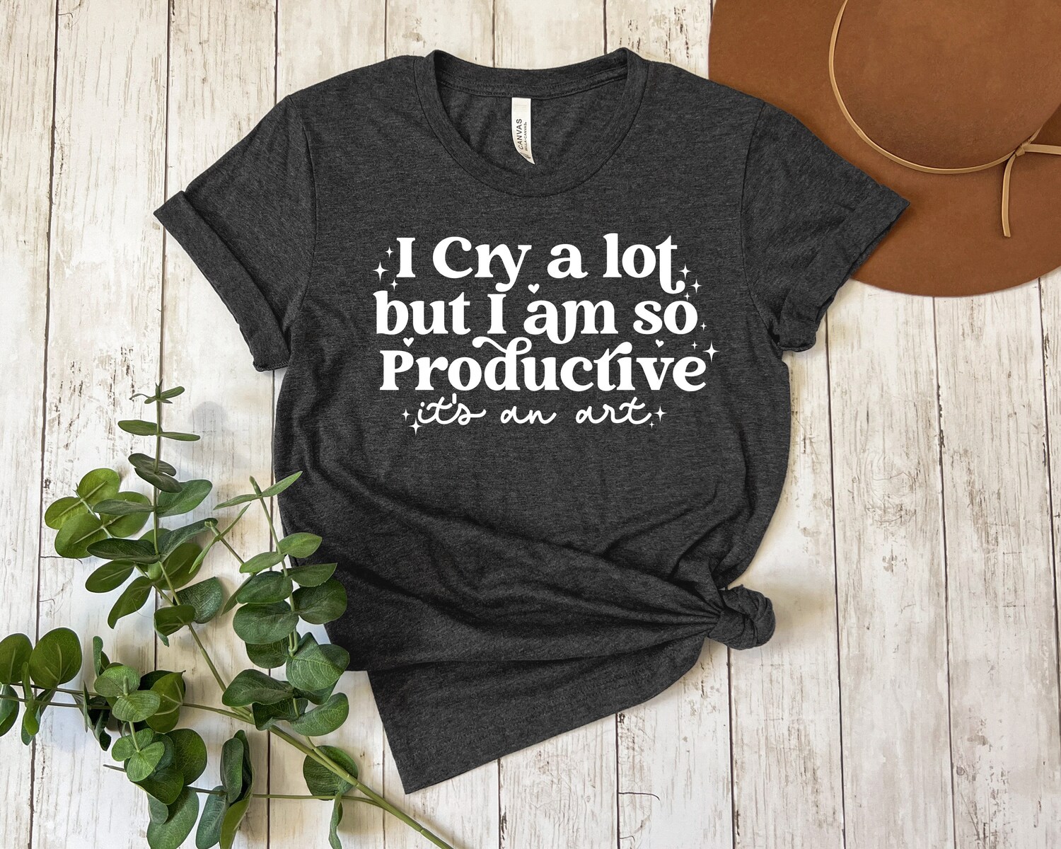 I Cry A Lot But I'm So Productive Shirt - Mental Health Song Lyrics Tee - Gift for Her image 2