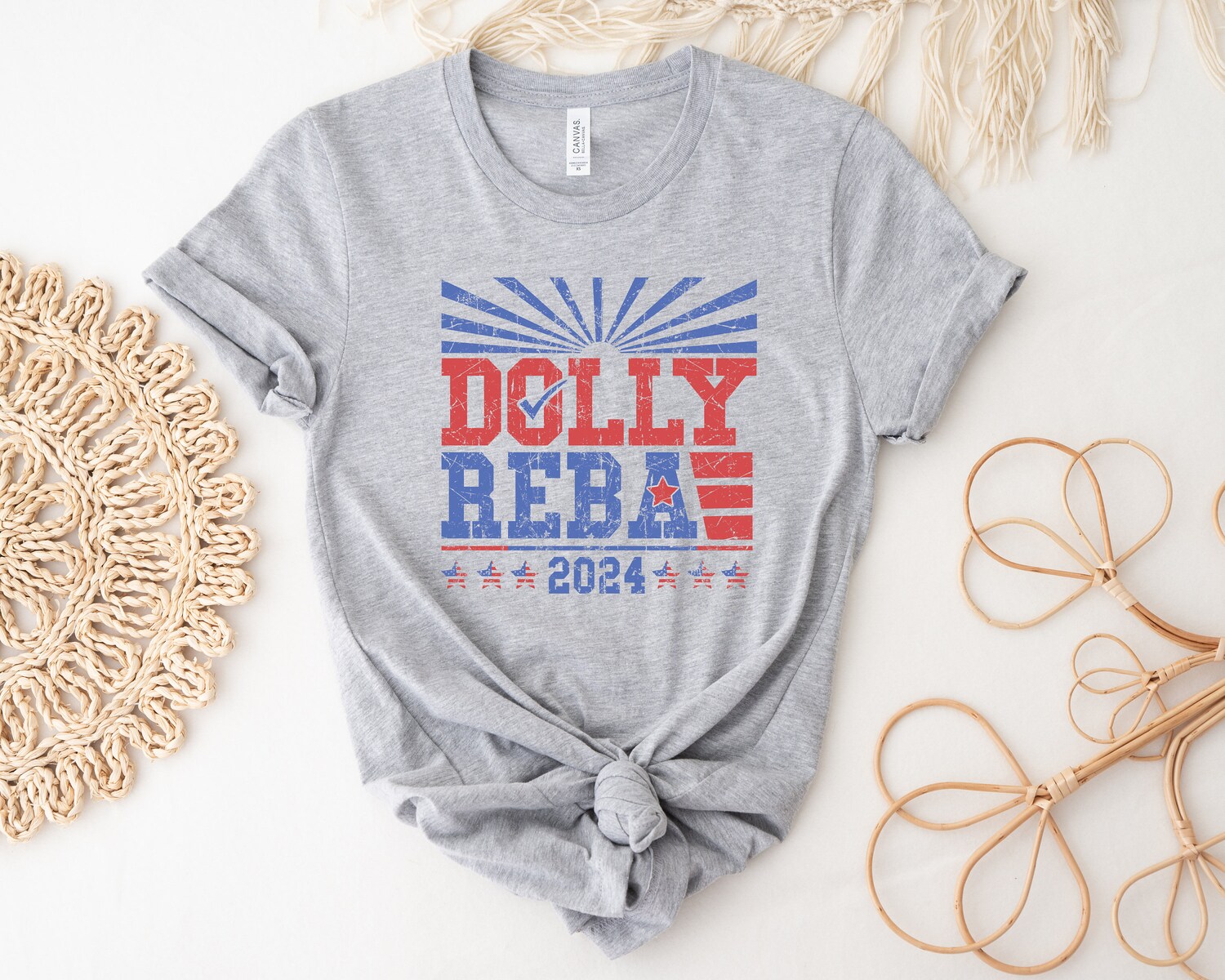 Funny Election T-Shirts | Dolly Reba 2024 Vintage | 4th of July Country Music Shirt image 2