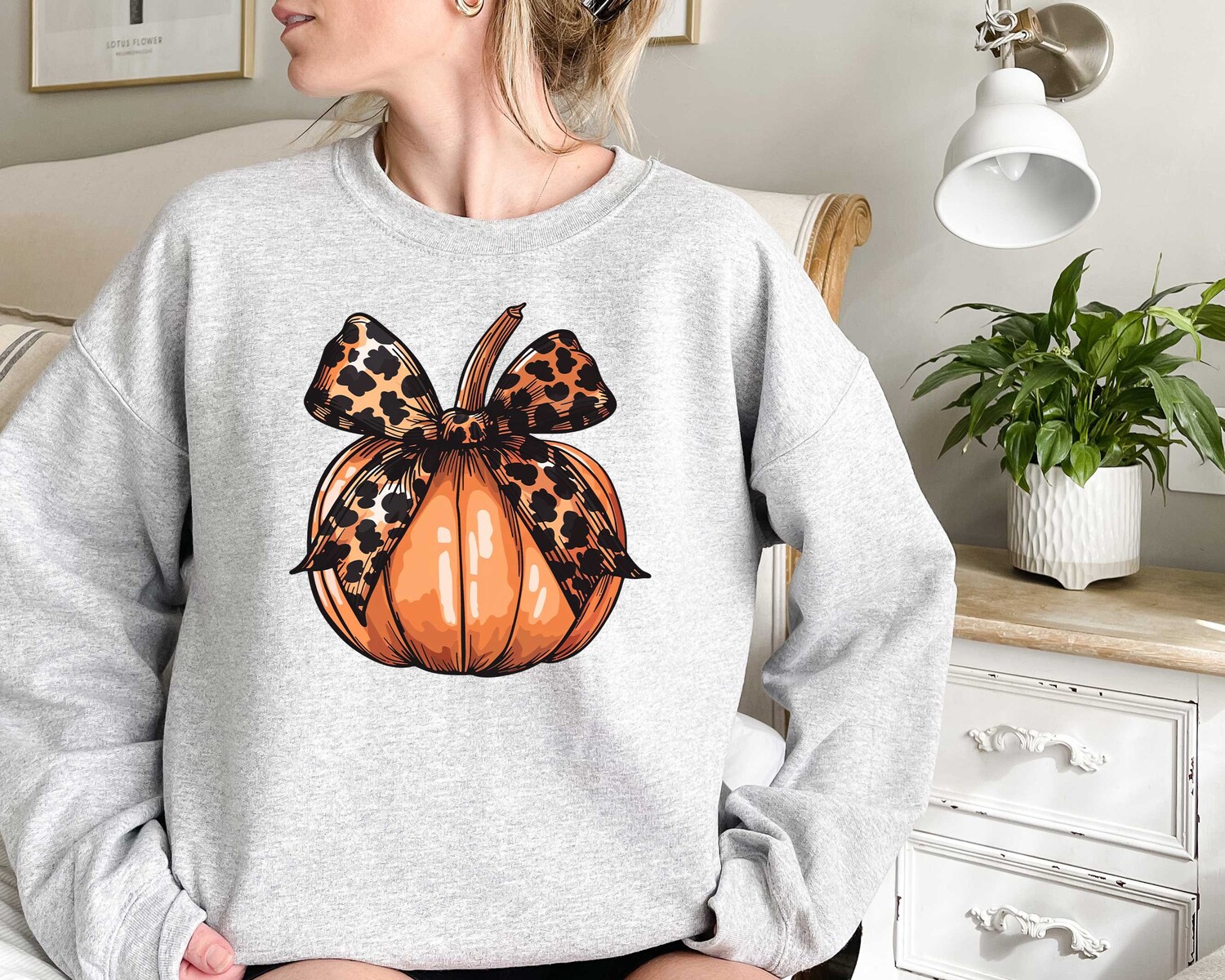 Retro Halloween Coquette Bow Sweatshirt Fall Pumpkin Sweater Spooky Mama Shirt Halloween Tees image 3