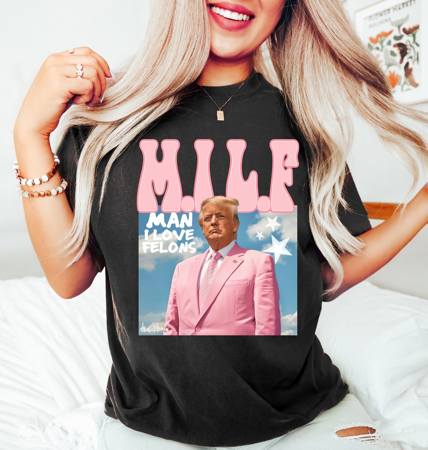 Funny Trump 2024 Election Shirt Man I Love Felons Republican Tee Political Lover Gift image 0