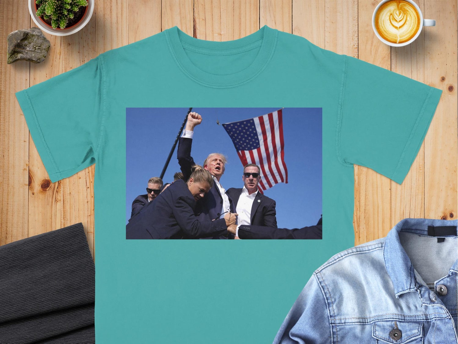 Trump 2024 Campaign T-Shirt Donald Trump Presidential Tee Trump Shooting Design Bulletproof image 4