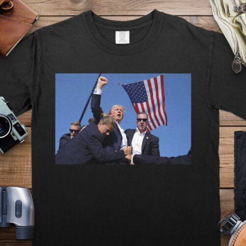 Trump 2024 Campaign T-Shirt Donald Trump Presidential Tee Trump Shooting Design Bulletproof image 0