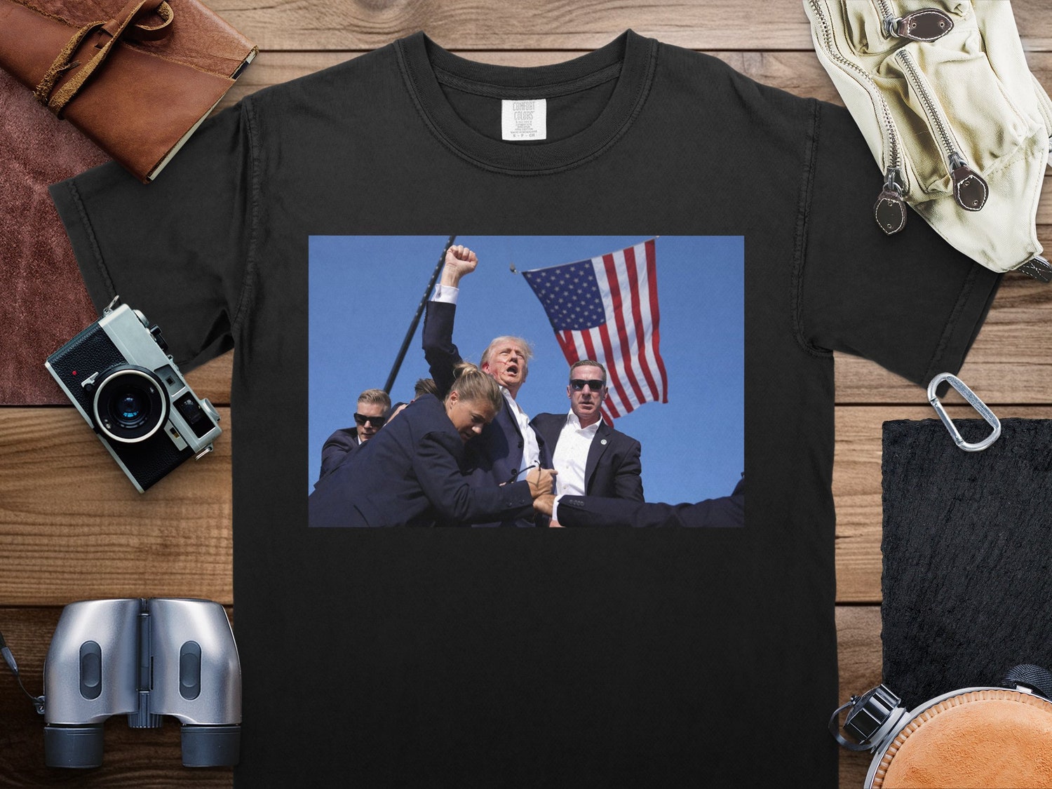 Trump 2024 Campaign T-Shirt Donald Trump Presidential Tee Trump Shooting Design Bulletproof image 0