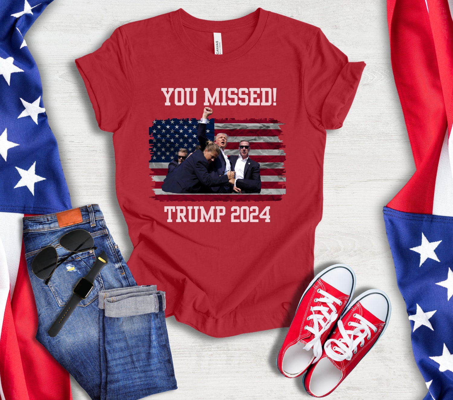 Trump 2024 Rally Tee | Donald Trump Election Shirt | Republican Supporter T-Shirt image 1