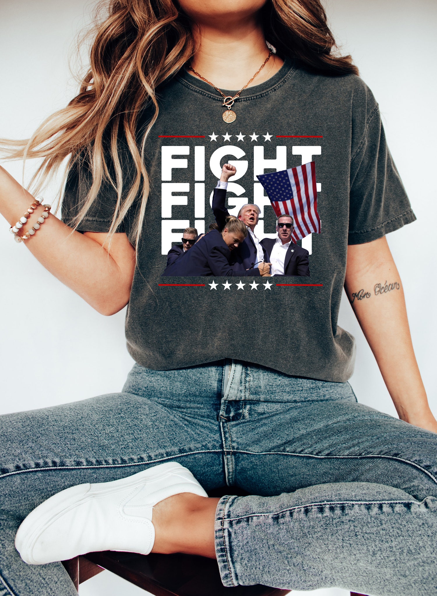 Trump Fist Pump Fight Shirt - Trump 2024 Tee - Trump for President T-Shirt - Rally Survivor image 1