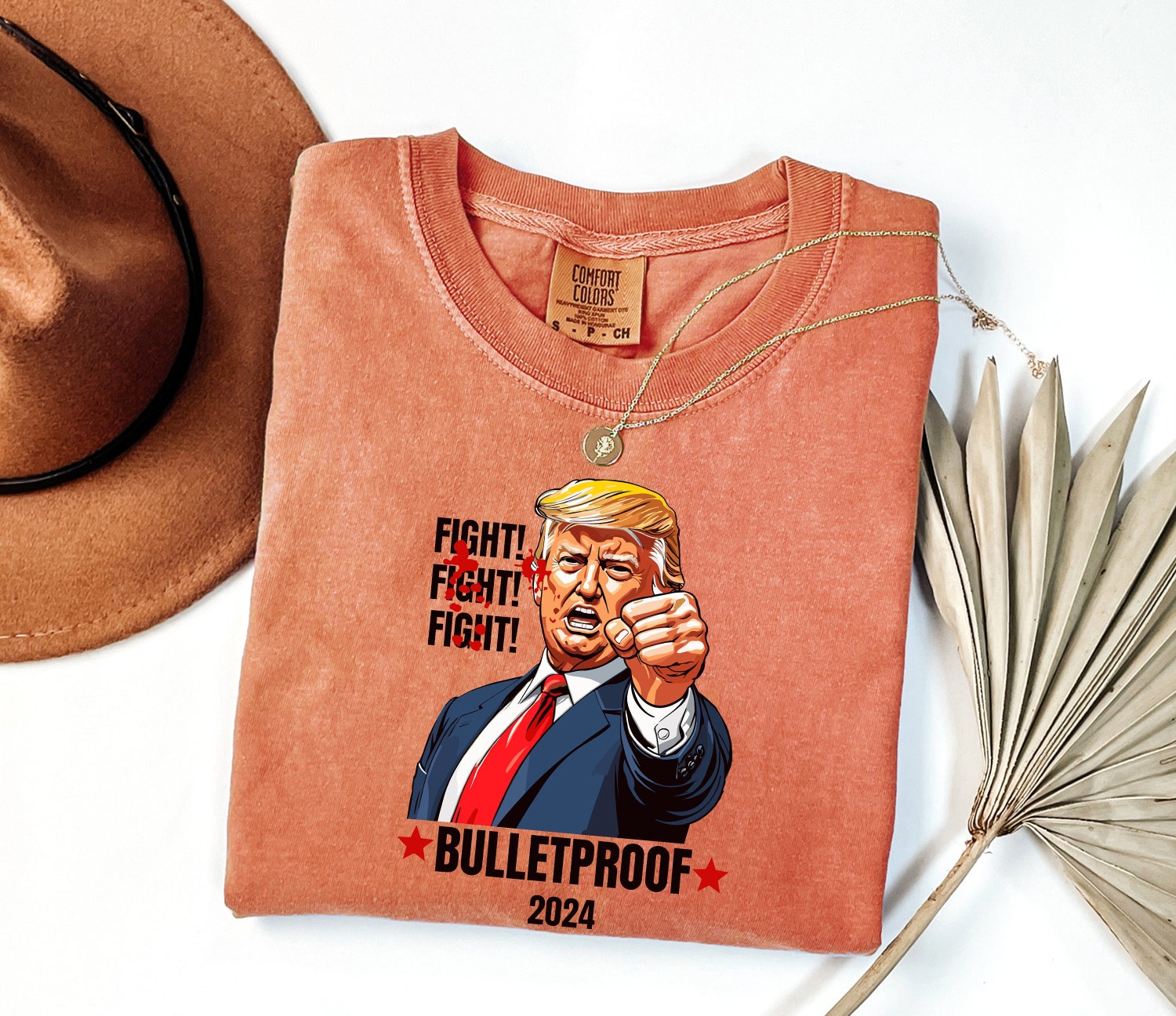 Comfort Colors® Donald Trump Shirt Fight Trump or Stand With Trump MAGA T-Shirt image 1