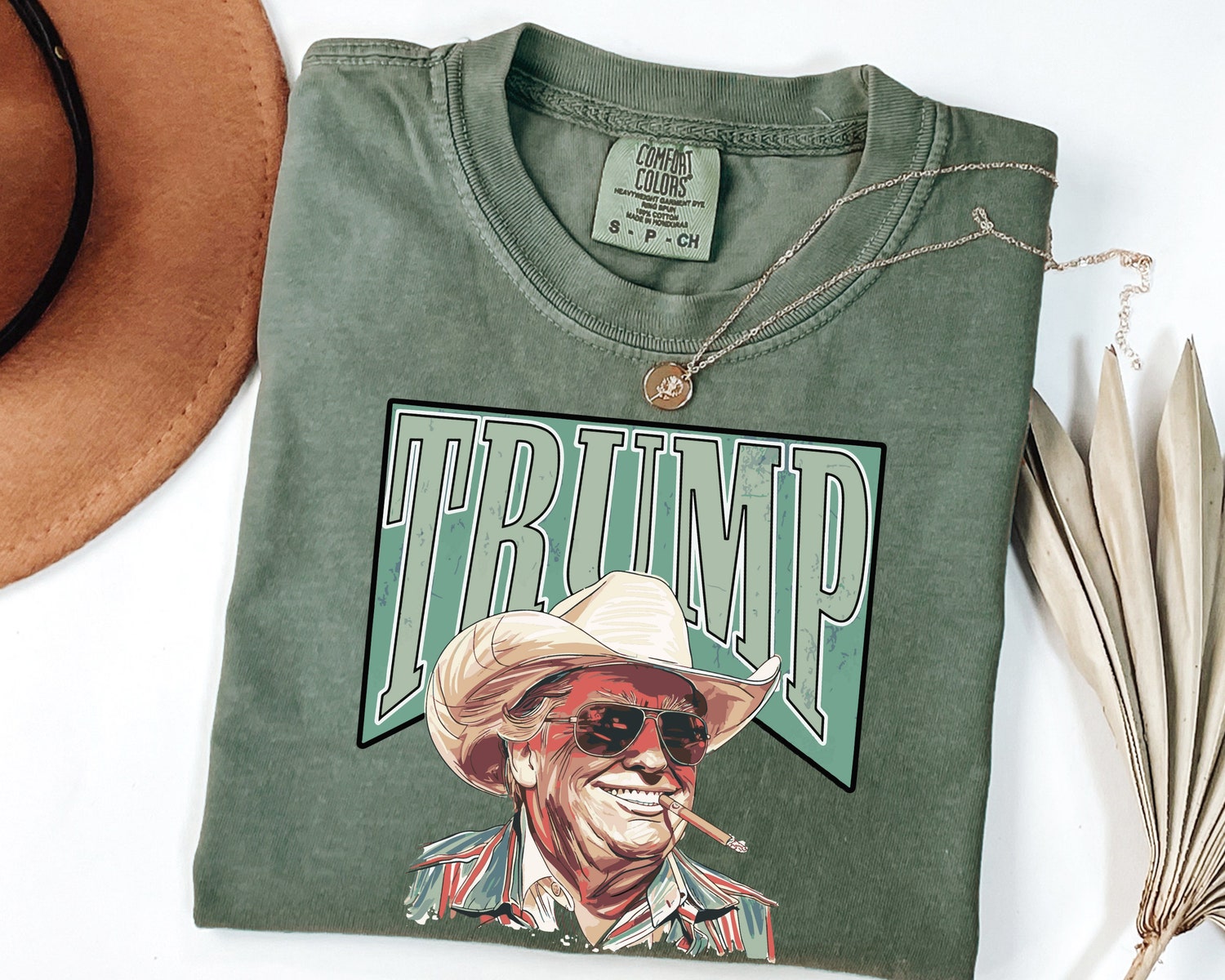 Western Trump Cowboy Tee | Make America Great Again | Funny Trump Republican Shirt image 0