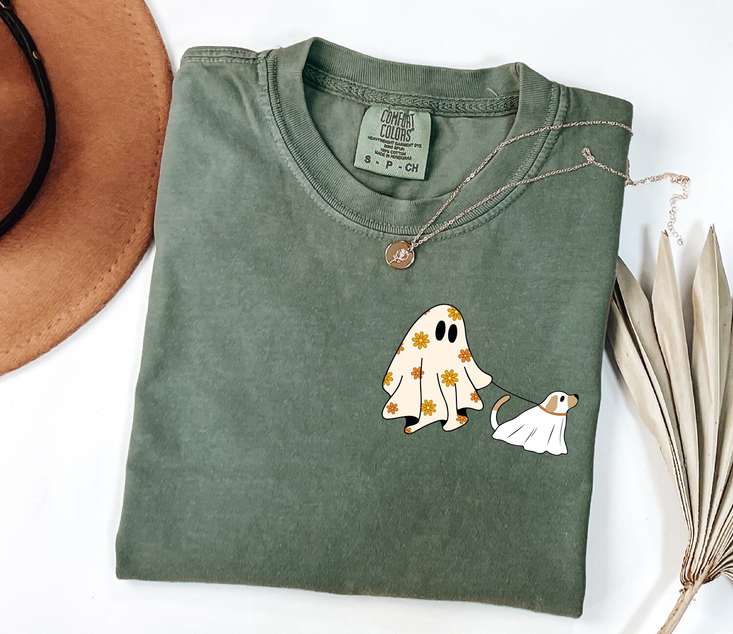 Cute Ghost Dog Shirt for Dog Lovers Womens Halloween Fall Tee Spooky Season Gift image 4