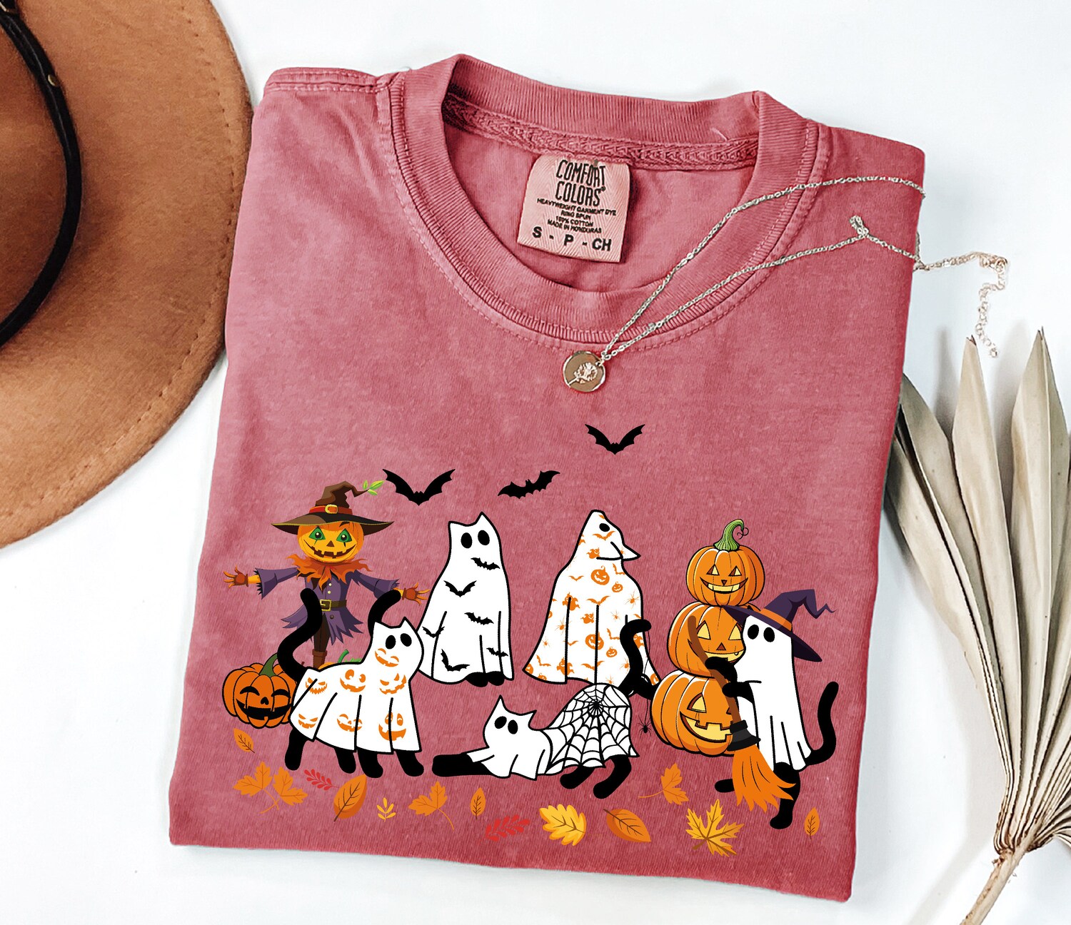 Cute Ghost Cats Halloween Shirt for Cat Lovers Spooky Season Gift image 6