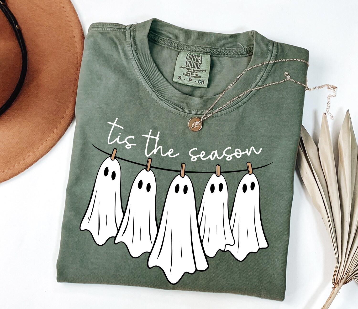 Fall Halloween Graphic Tee Cute Spooky Ghost Pumpkin Shirt image 0